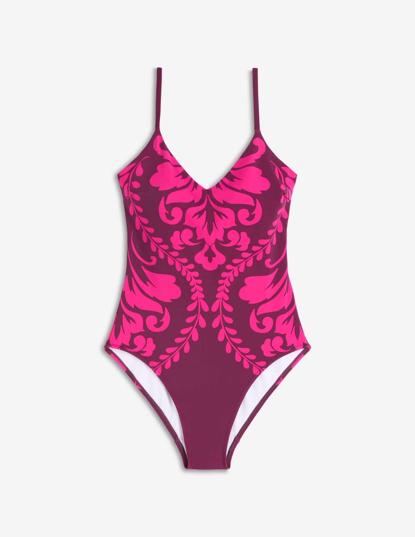 Strap Print Swimsuit-Chocberry, Decorative Lattice