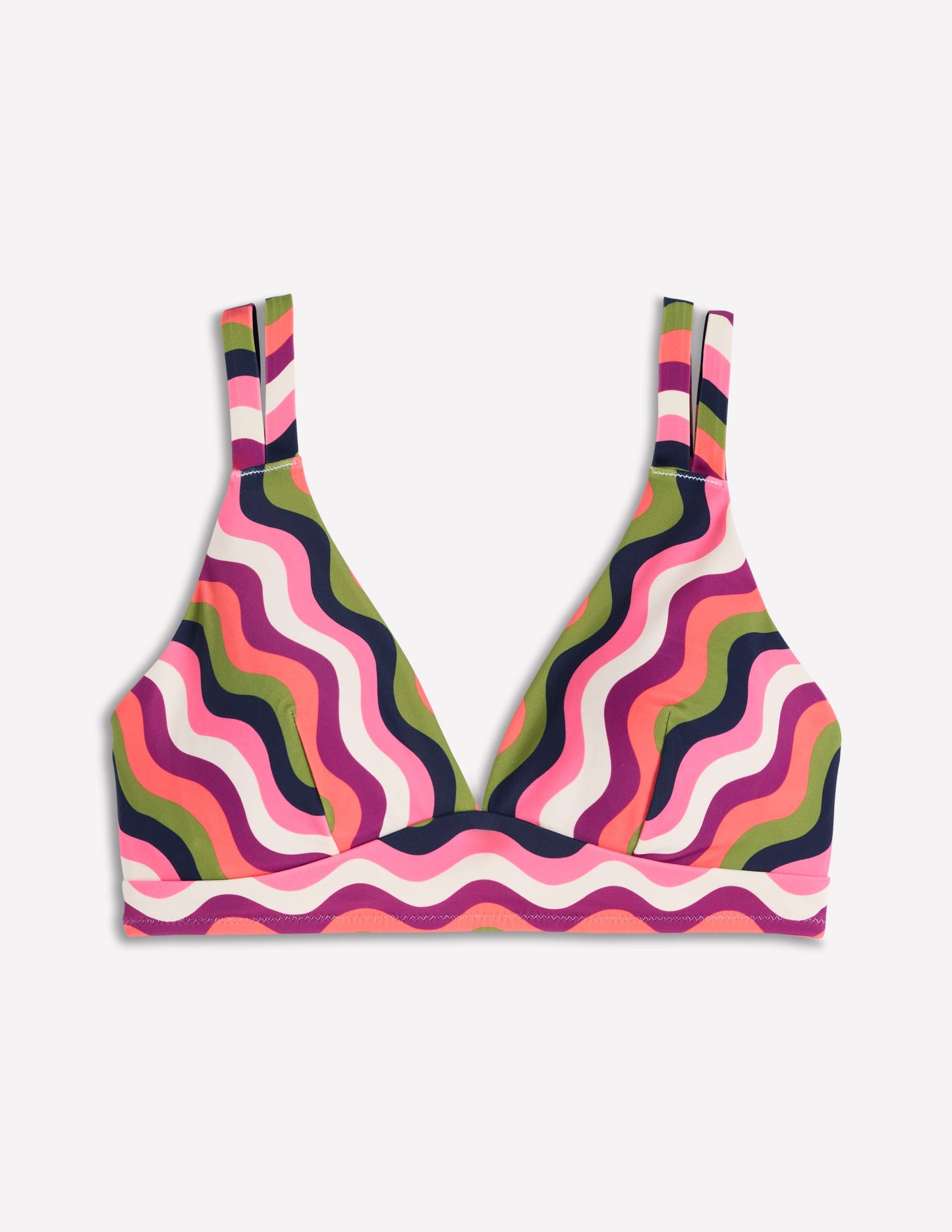 Arles Bikini Top-Multi, Wavy Stripe