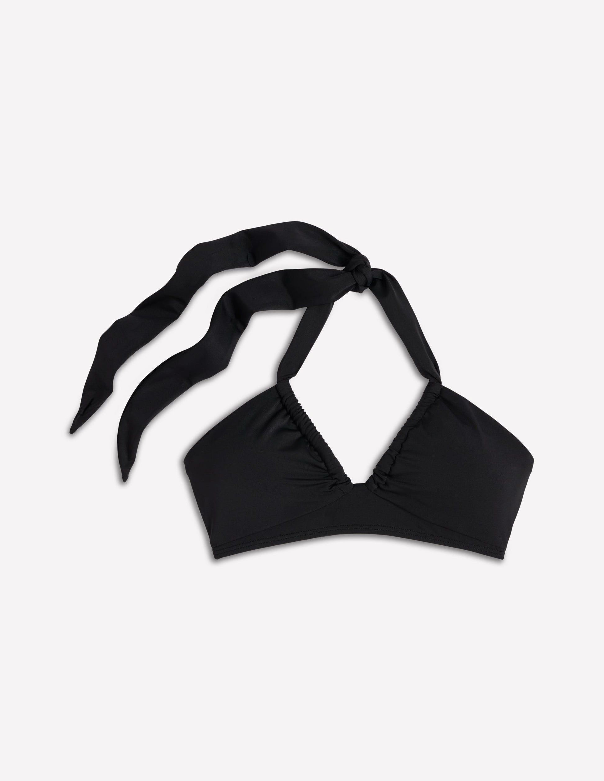 Minori Halter Tie Bikini Top-Black-6