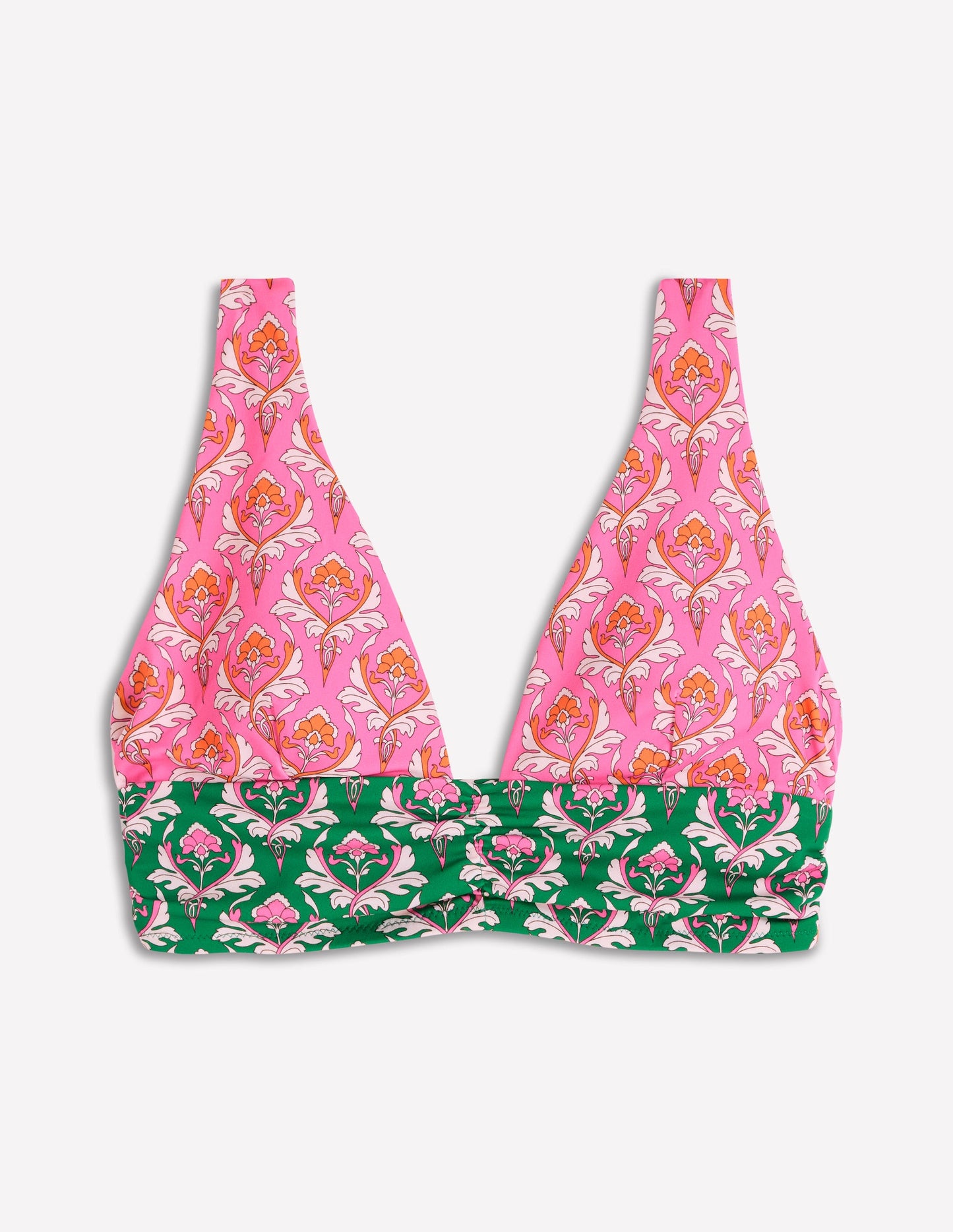 Mykonos Deep V Bikini Top-Multi, Ornamental Stamp