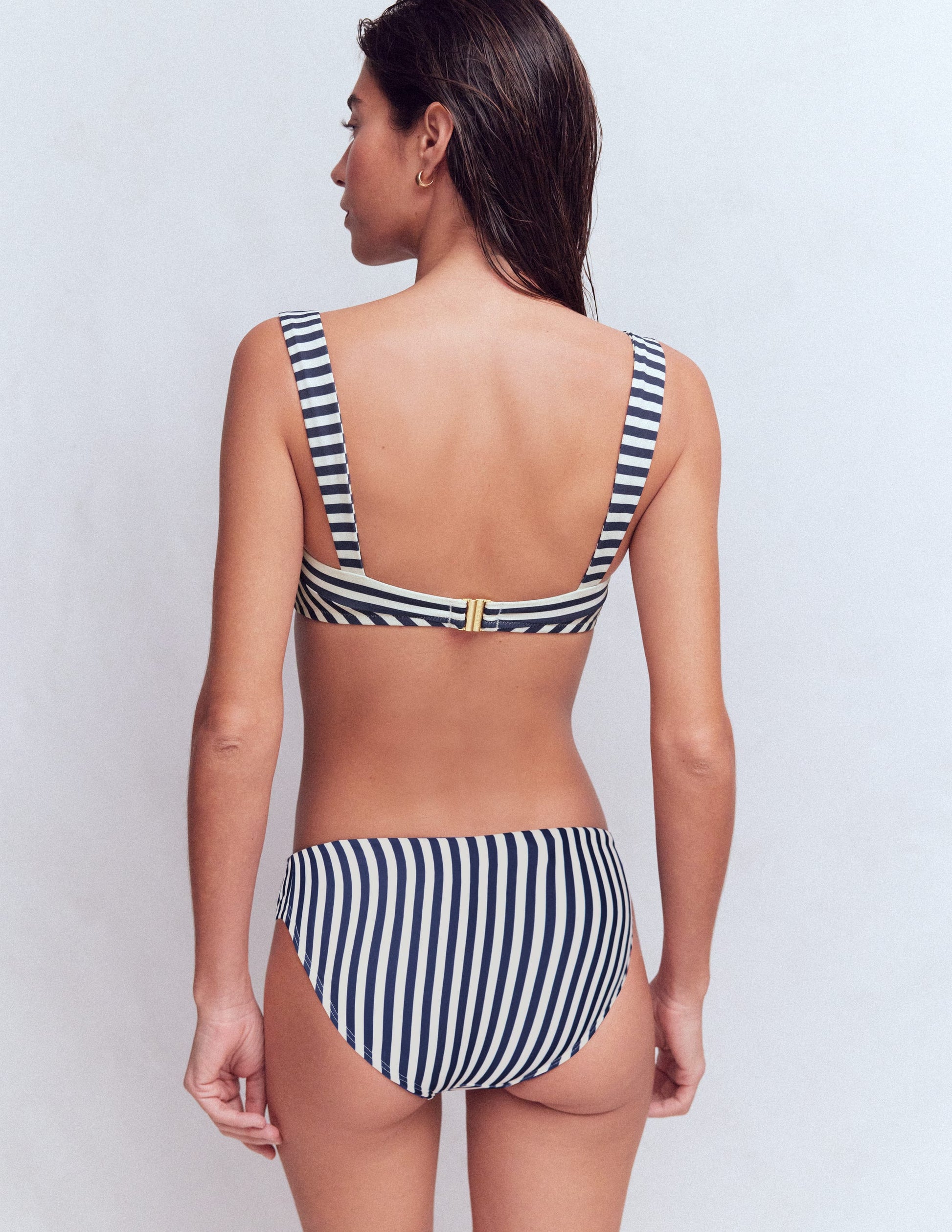 Clean Sweetheart Bikini Top-Navy, Ivory Stripe-3