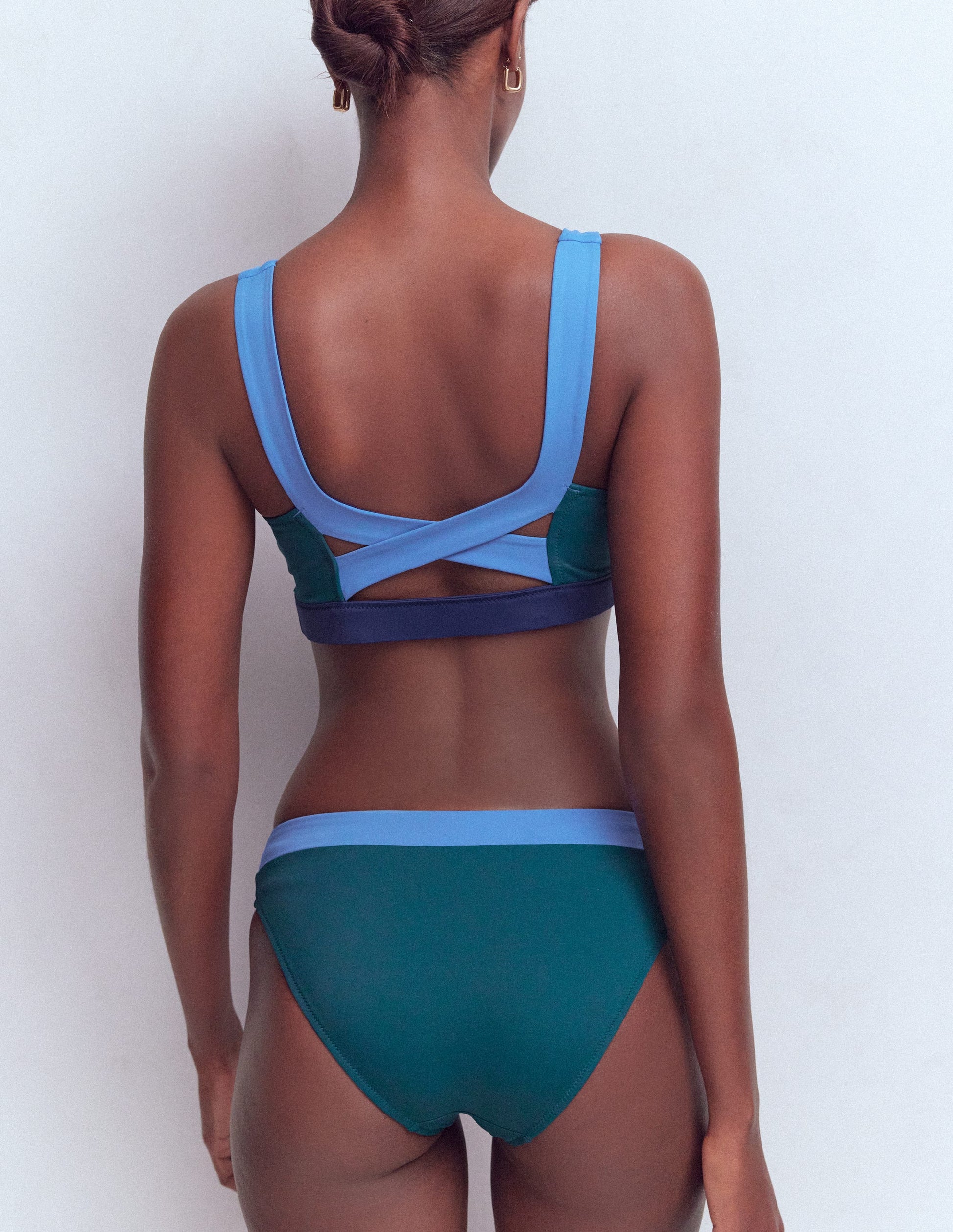 Campania Cross-back Bikini Top-Navy, Green, Blue Colourblock-3