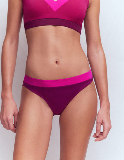 Panel Bikini Bottoms-Fuchsia, Snob, Chocberry-4