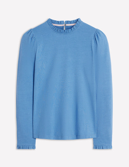 Supersoft Frill Detail Top-Captains Blue-6