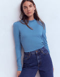 Supersoft Frill Detail Top-Captains Blue