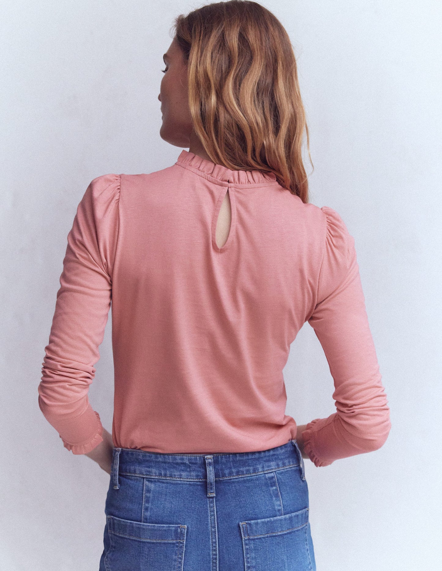 Supersoft Frill Detail Top-Vintage Rose