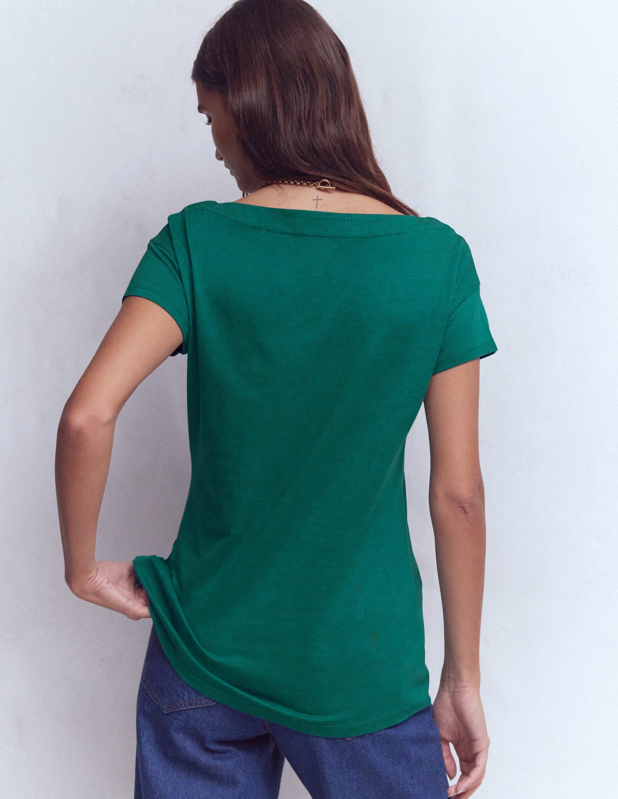 Supersoft Boat Neck T-Shirt-Deep Teal - Image 3