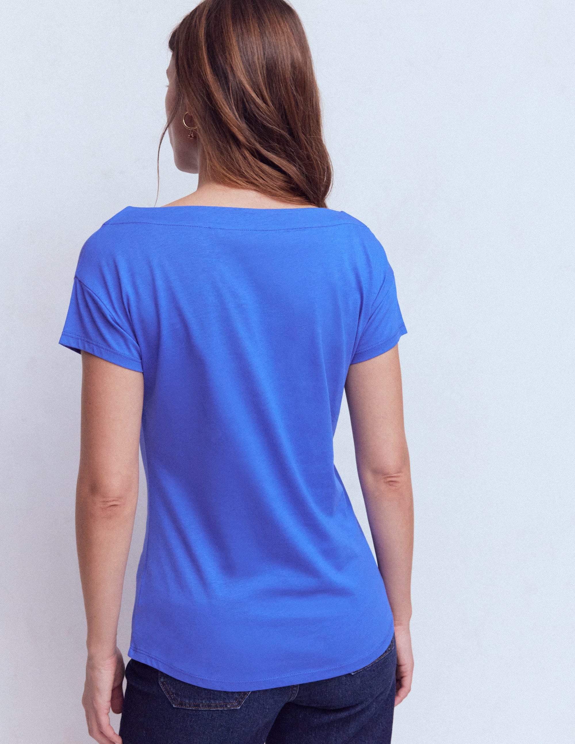Supersoft Boat Neck T-Shirt-Beaucoup Blue - Image 3