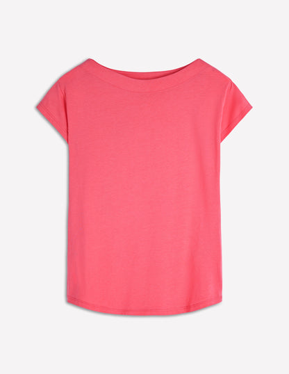 Supersoft Boat Neck T-Shirt-Azalea Pink-4