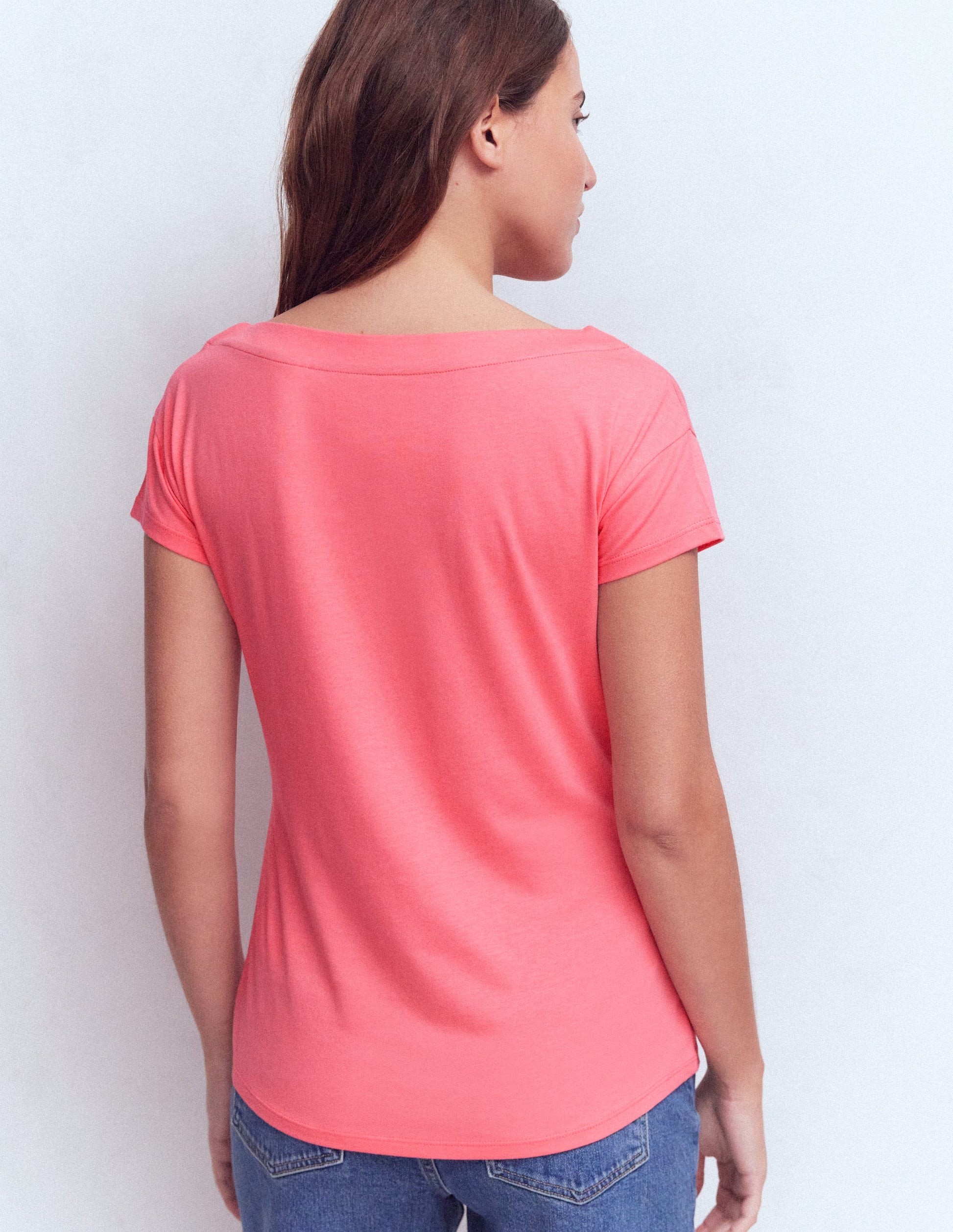 Supersoft Boat Neck T-Shirt-Azalea Pink-3