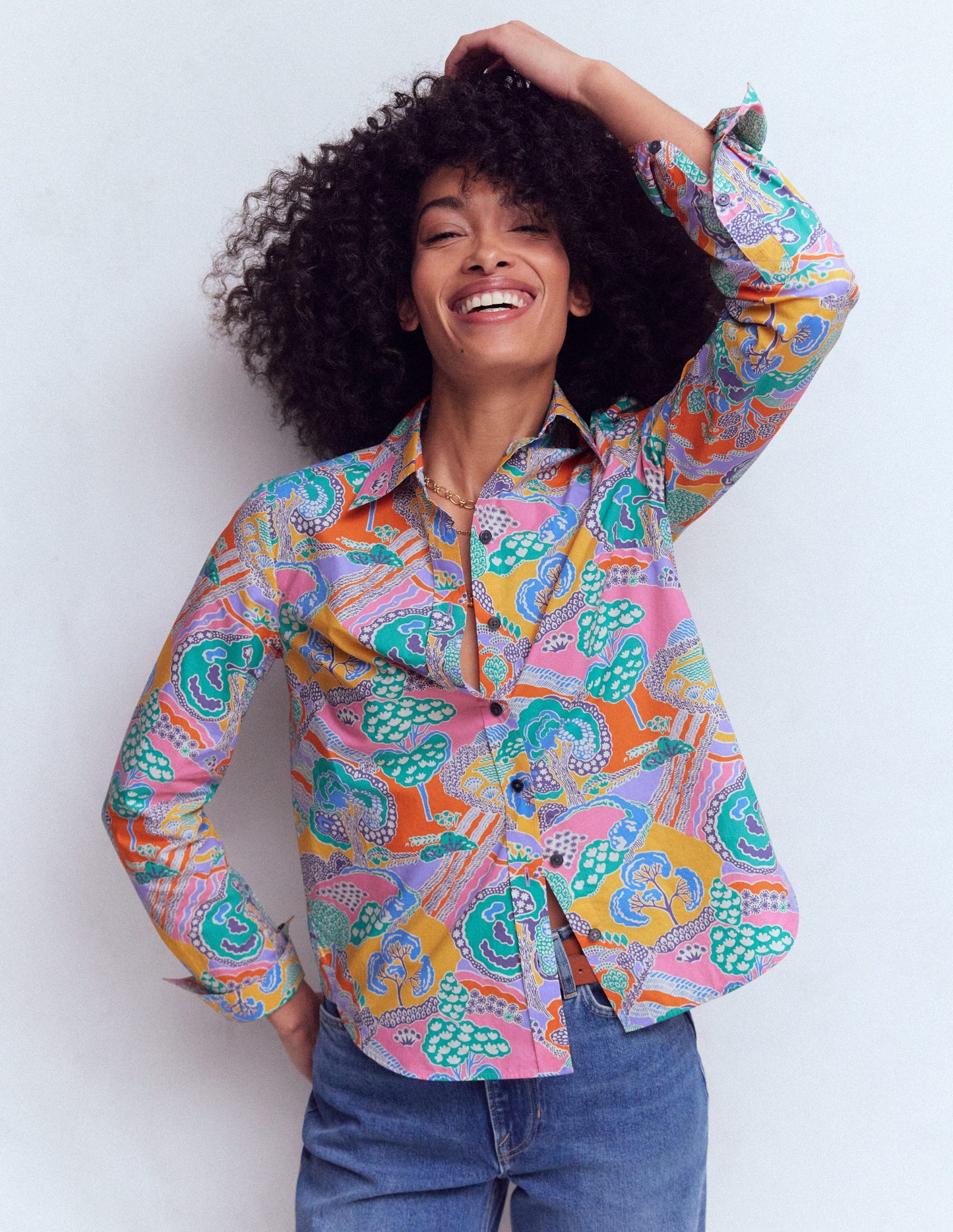 Sienna Cotton Shirt-Multi, Enchanted Dreamscape