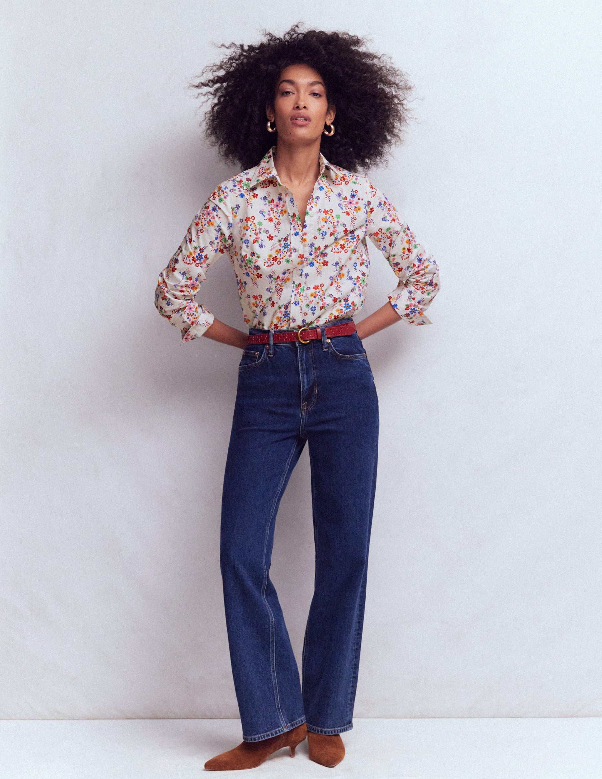 Sienna Cotton Shirt-Multi, Blossom Clusters-4