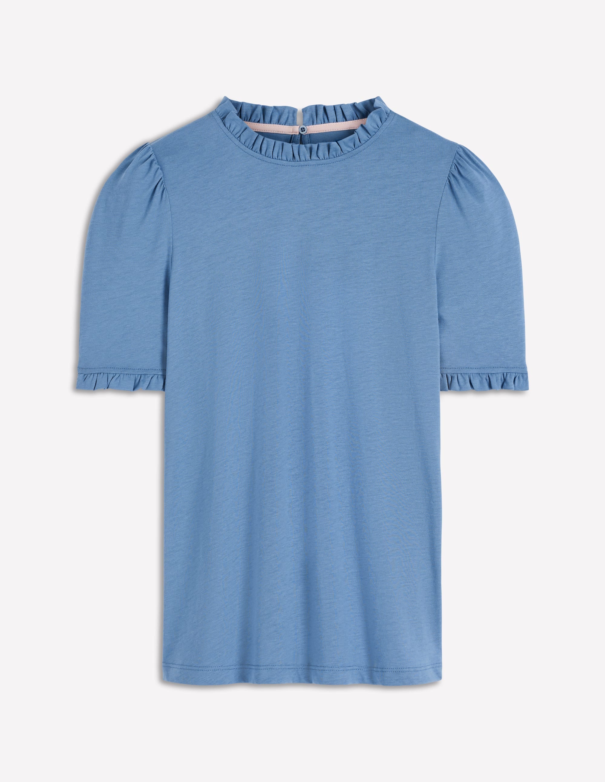 Supersoft Frill Detail T-shirt-Captains Blue - Image 7