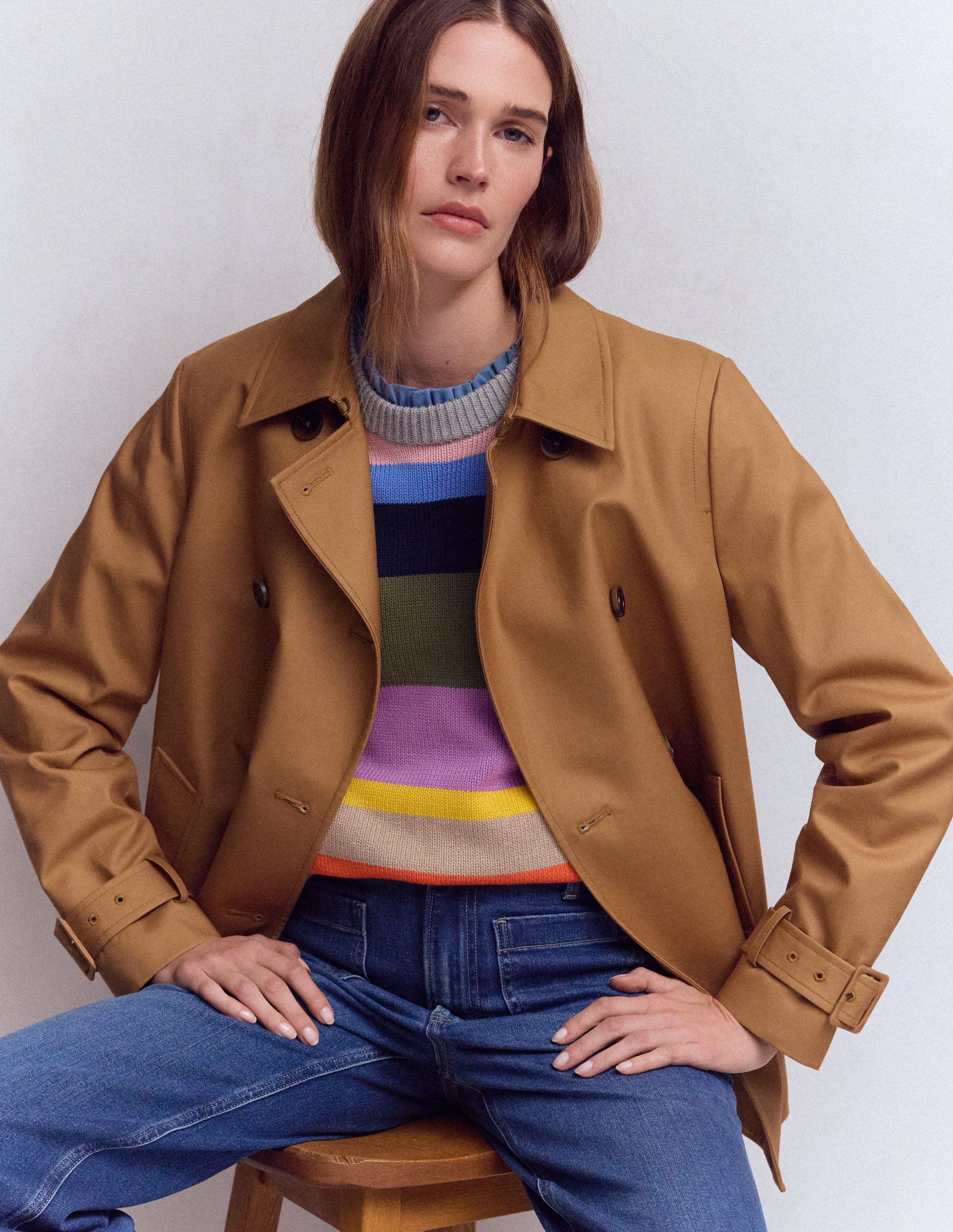 Supersoft Frill Detail T-shirt-Captains Blue-5