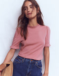 Supersoft Frill Detail T-shirt-Vintage Rose