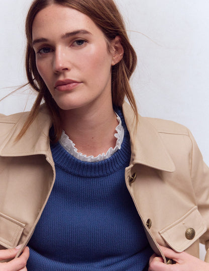 Supersoft Frill Detail T-shirt-White-2