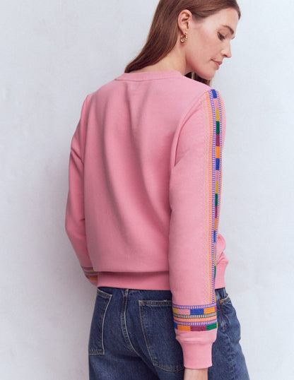 Hannah Embroidered Sweatshirt-Orchid Pink Embroidery-3