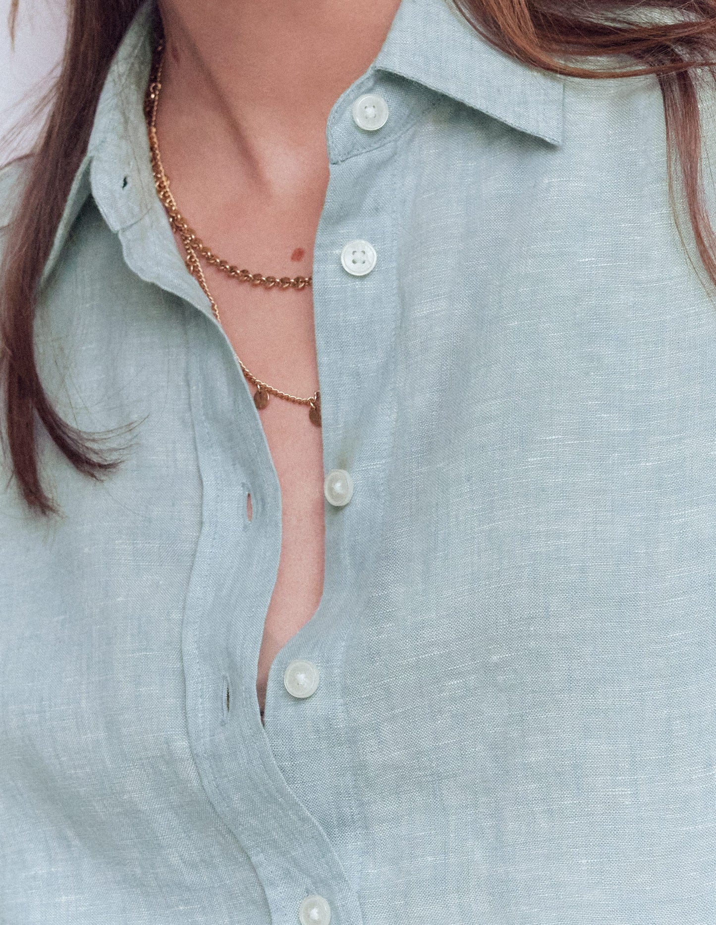 Sienna Linen Shirt-Tourmaline Chambray