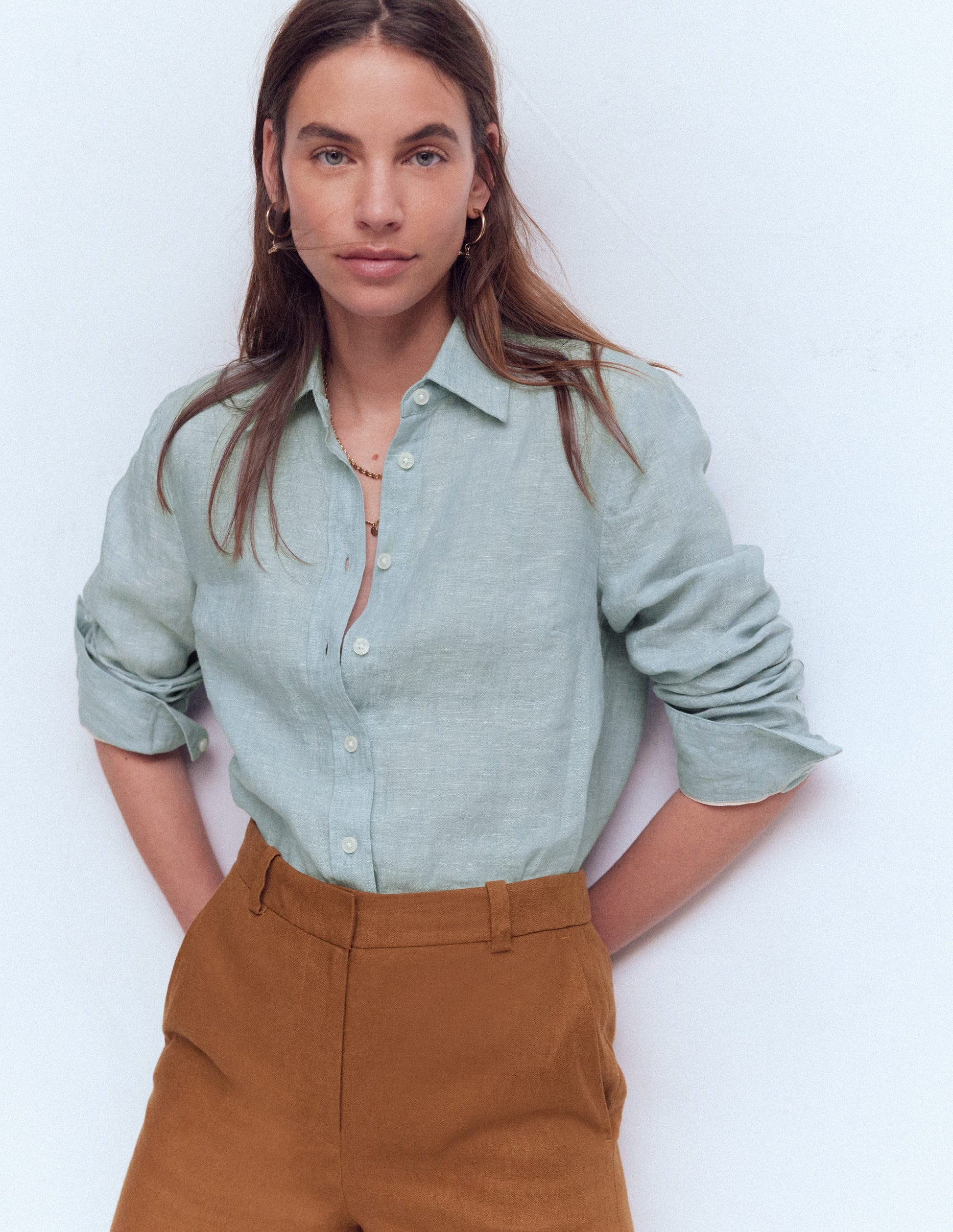 Sienna Linen Shirt-Tourmaline Chambray-5