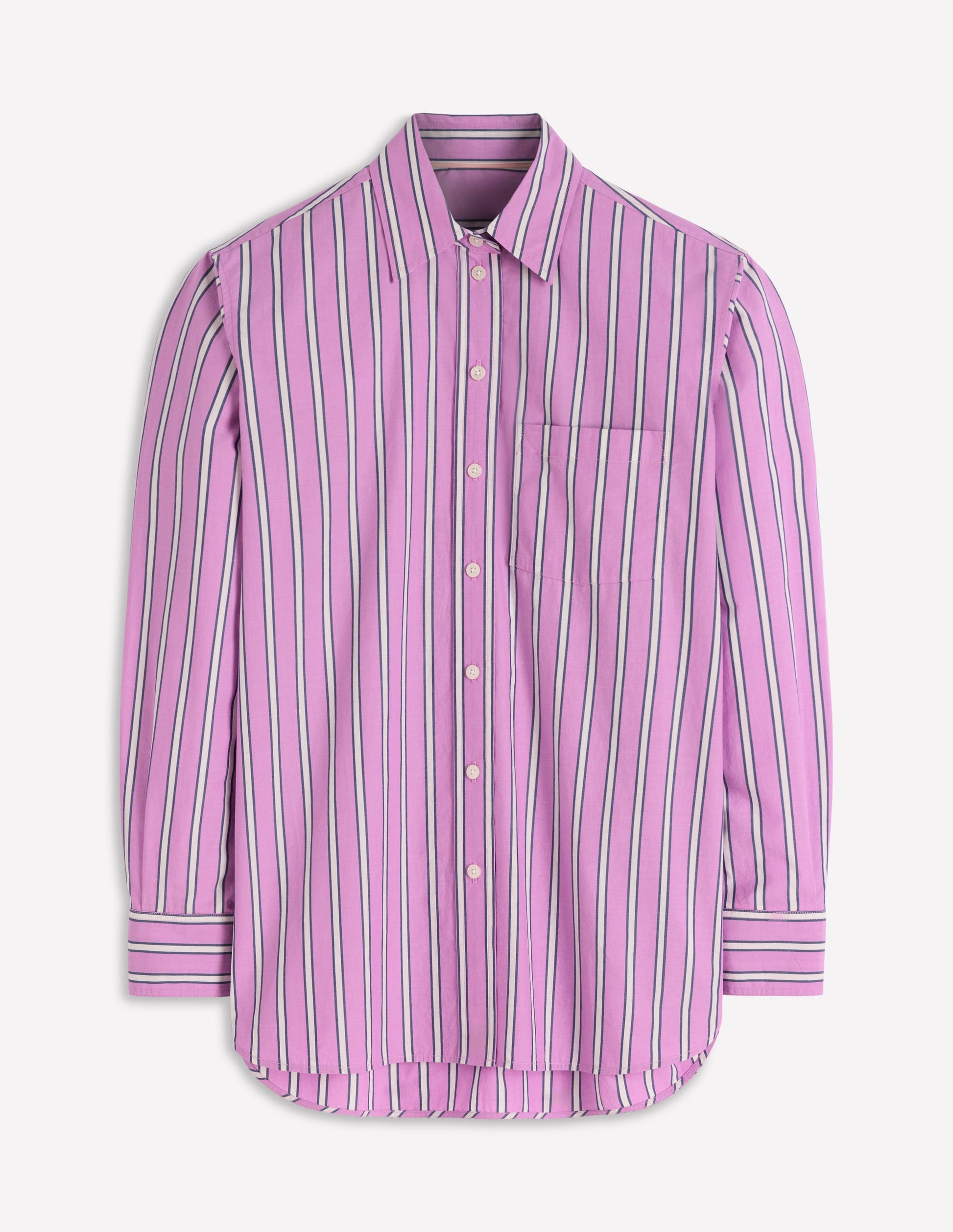 Sadie Relaxed Cotton Shirt-Multi Stripe-7