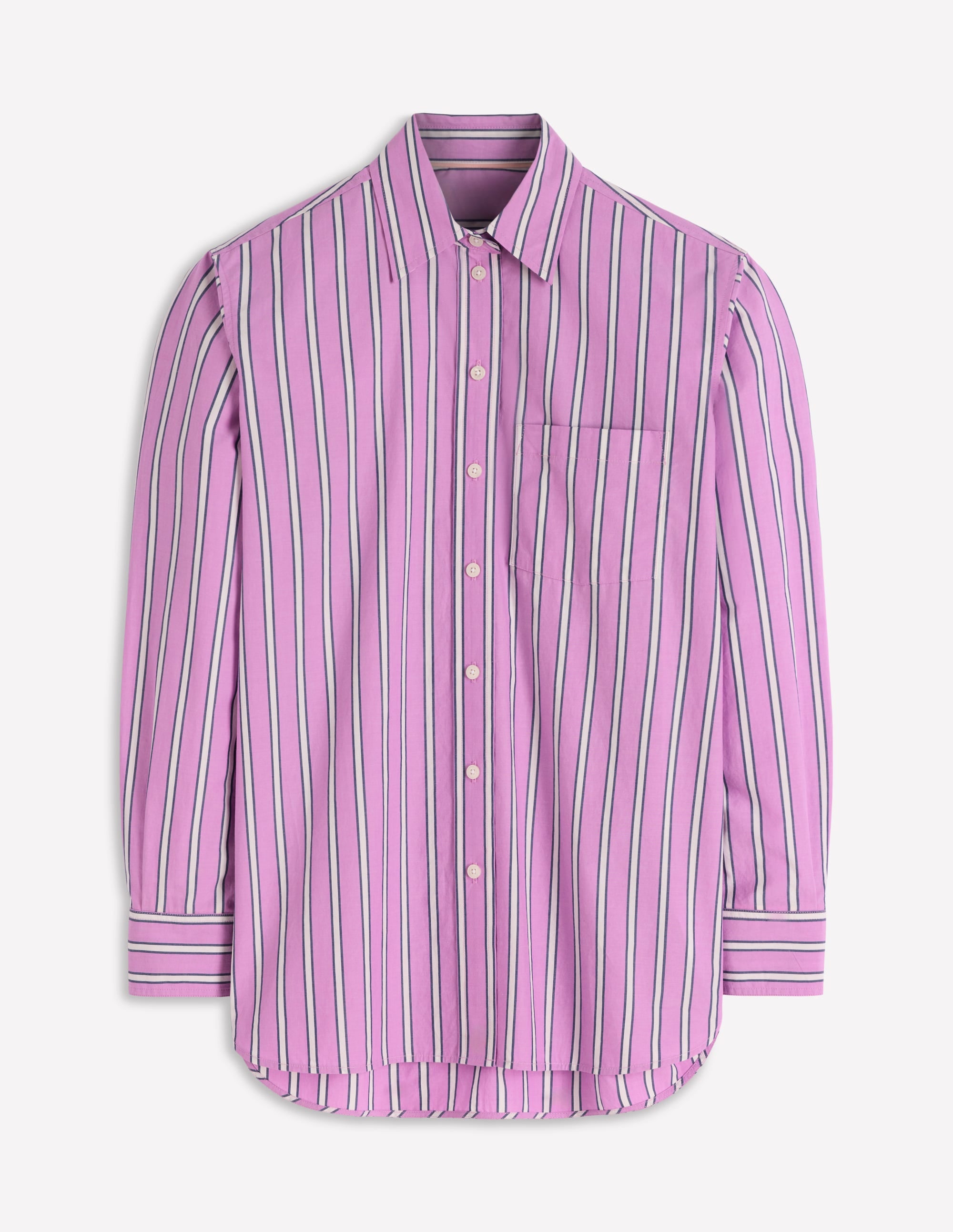 Sadie Relaxed Cotton Shirt-Multi Stripe - Image 7