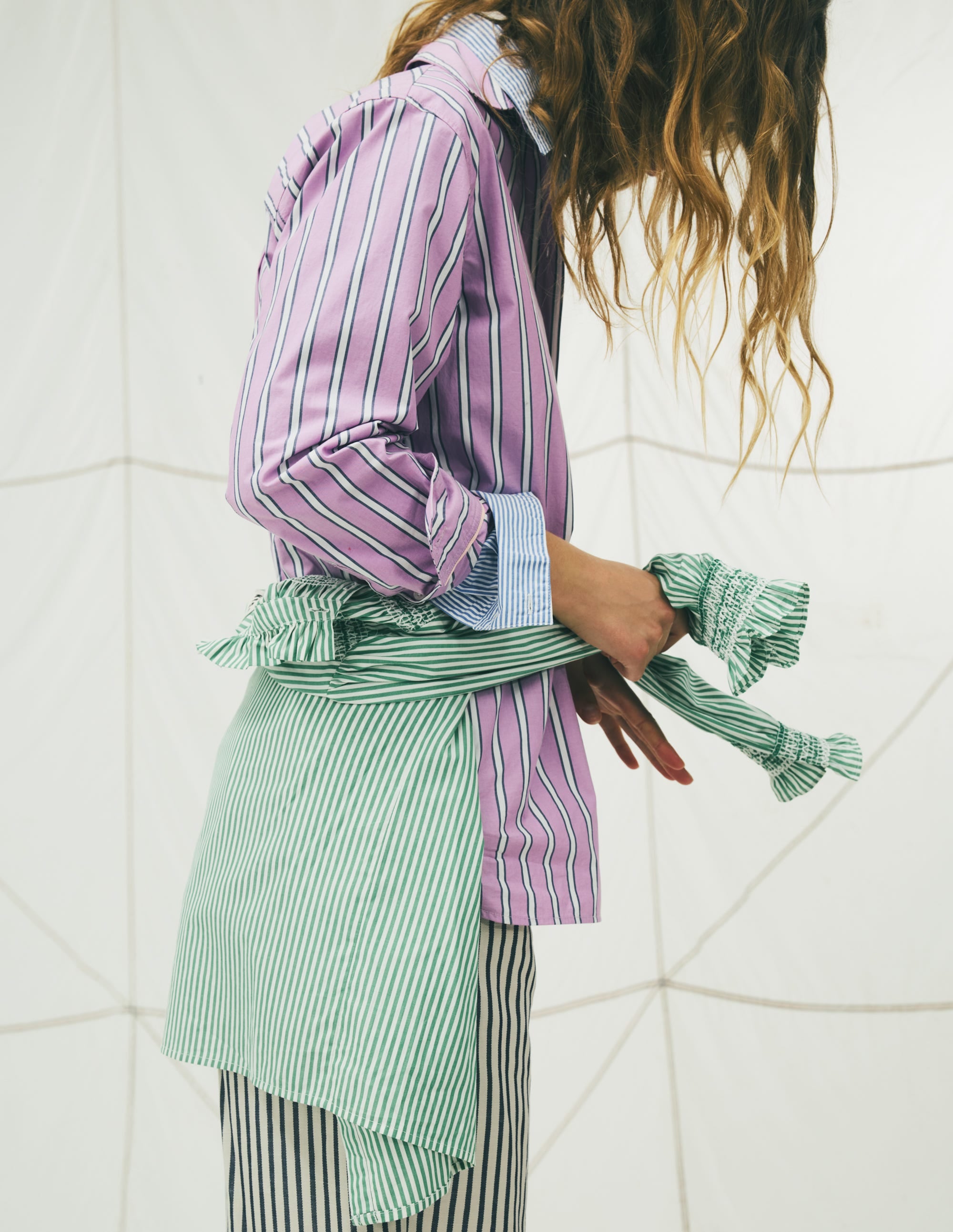 Sadie Relaxed Cotton Shirt-Multi Stripe - Image 6