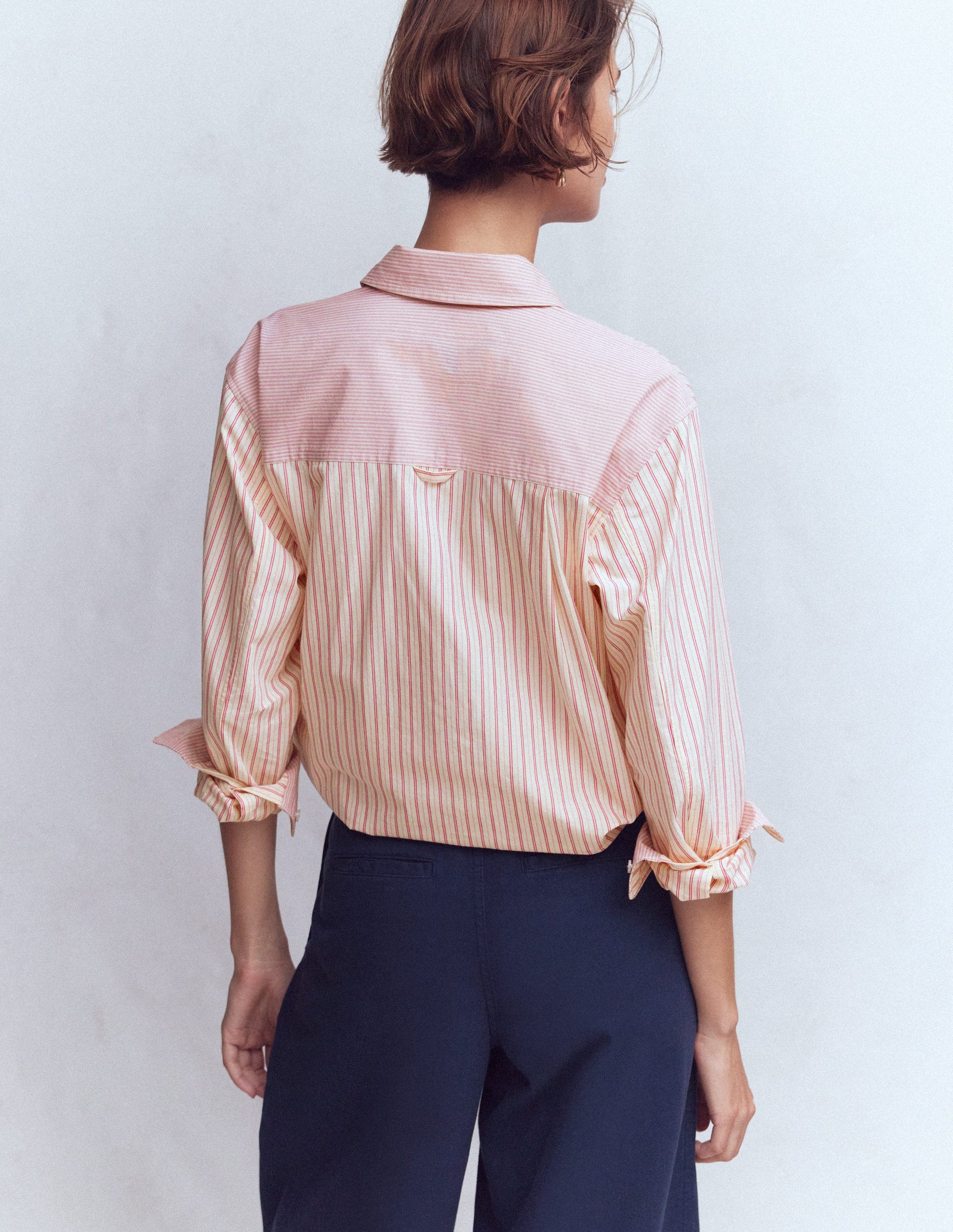 Sadie Relaxed Cotton Shirt-Pink Stripe Hotch-3