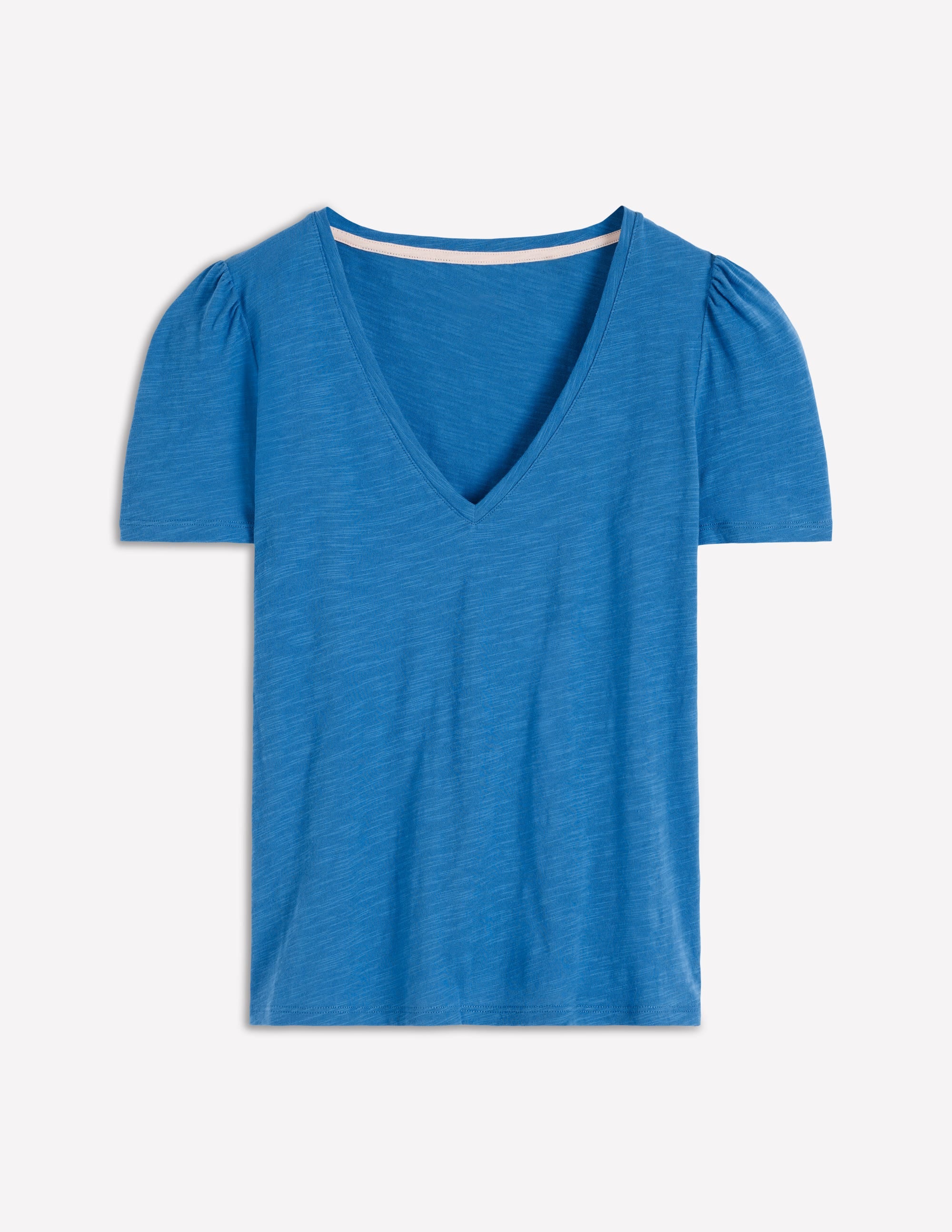 Sophie V-neck Slub T-shirt-Vallarta Blue - Image 5