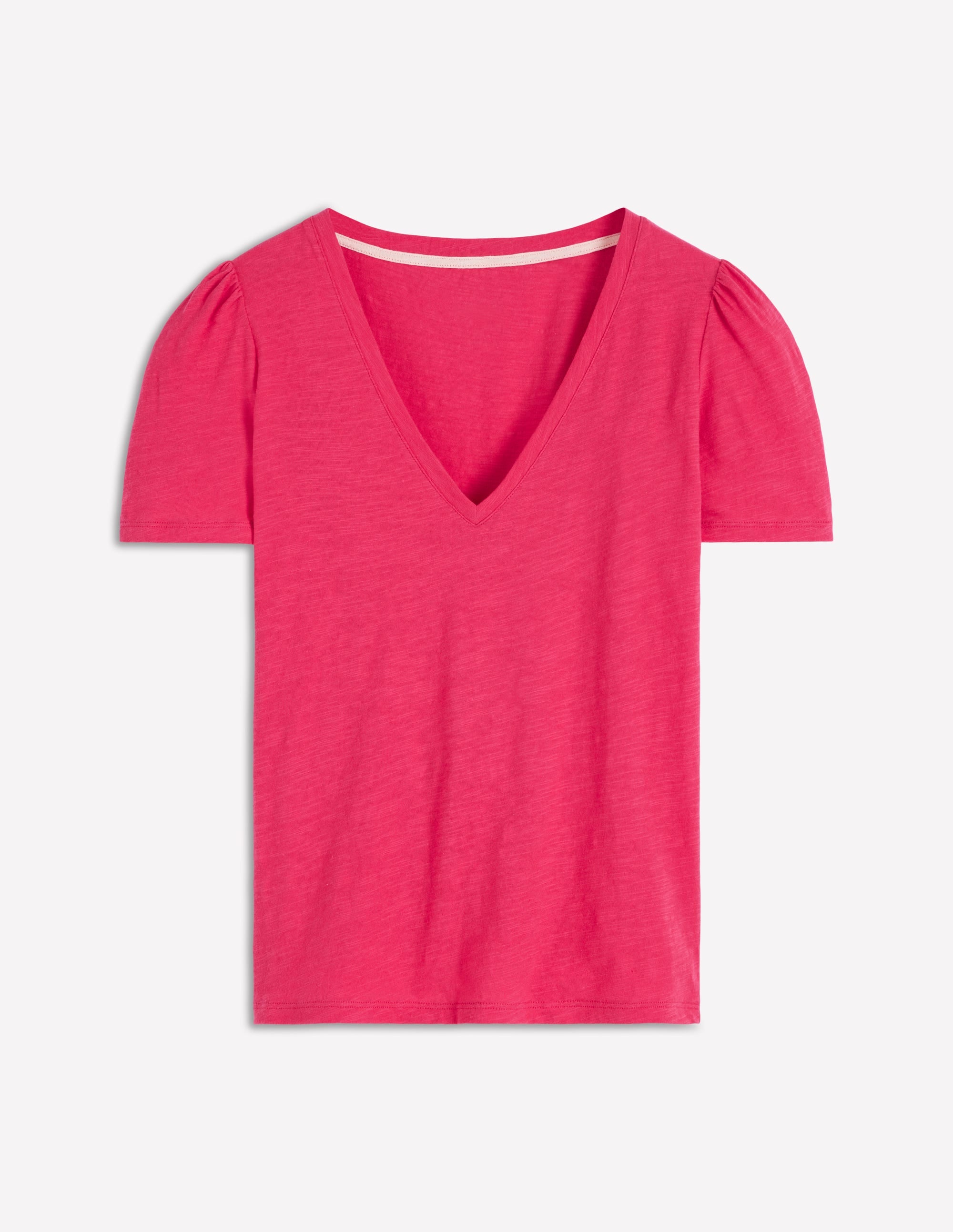 Sophie V-neck Slub T-shirt-Virtual Pink - Image 5