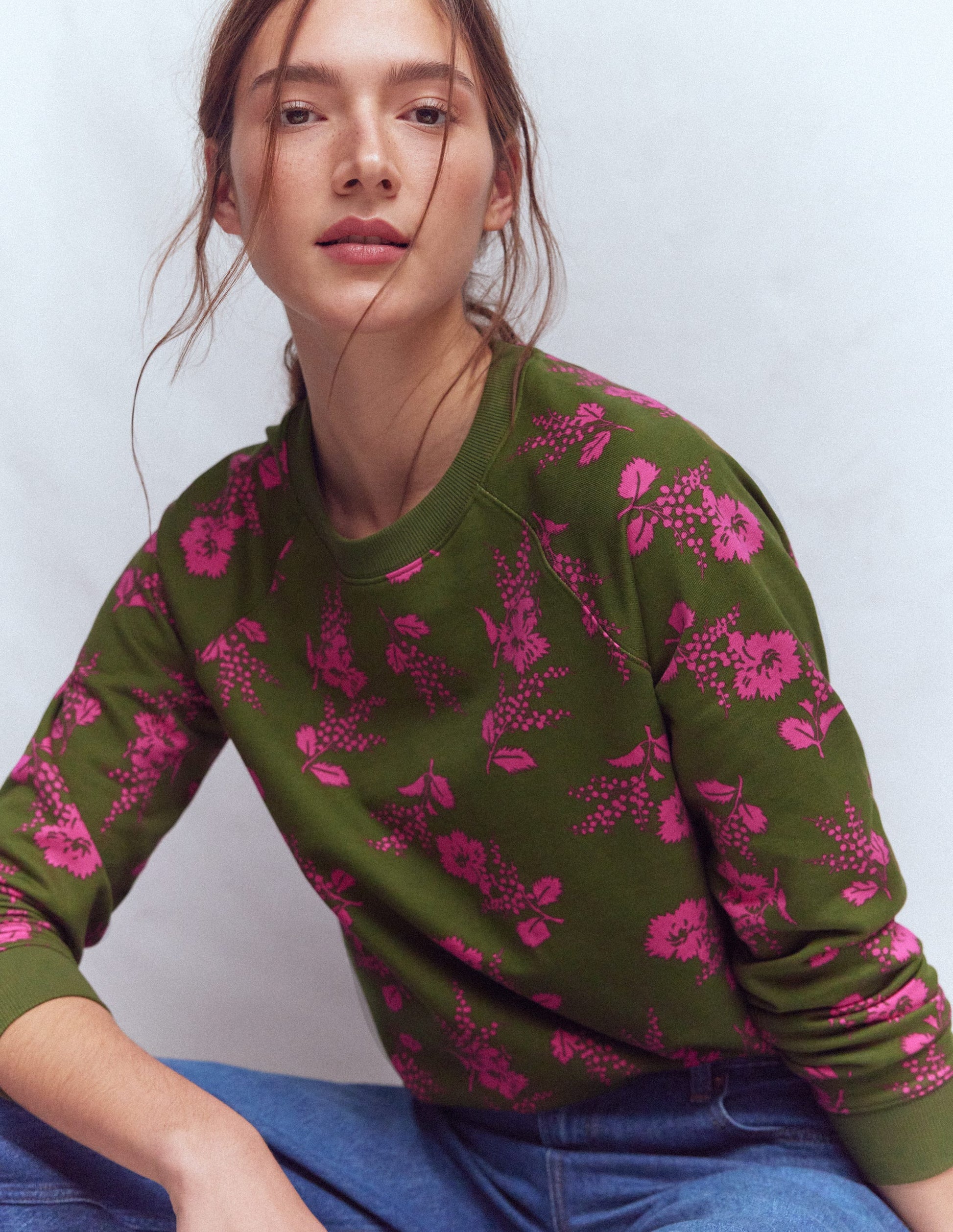 Rosa Printed Sweatshirt-Mayfly, Blossomy Sprig Medium-1