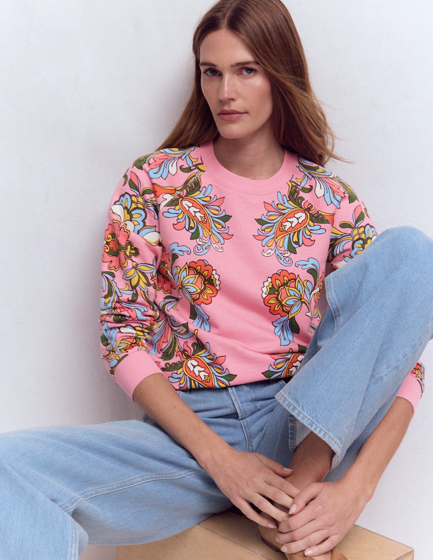Rosa Printed Sweatshirt-Multi, Botanical Flourish