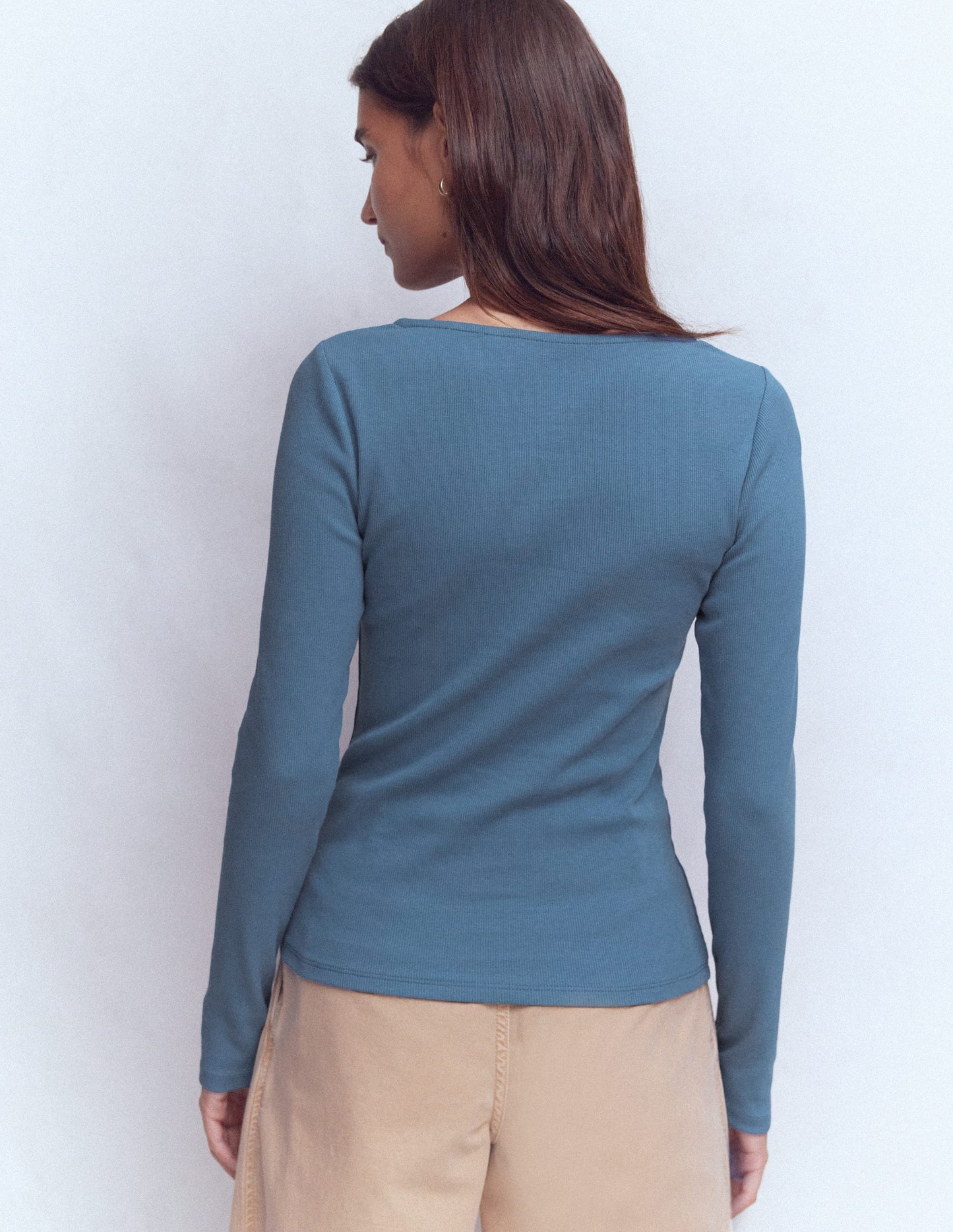 Rib Henley-Captain Blue