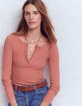 Rib Henley-Vintage Rose