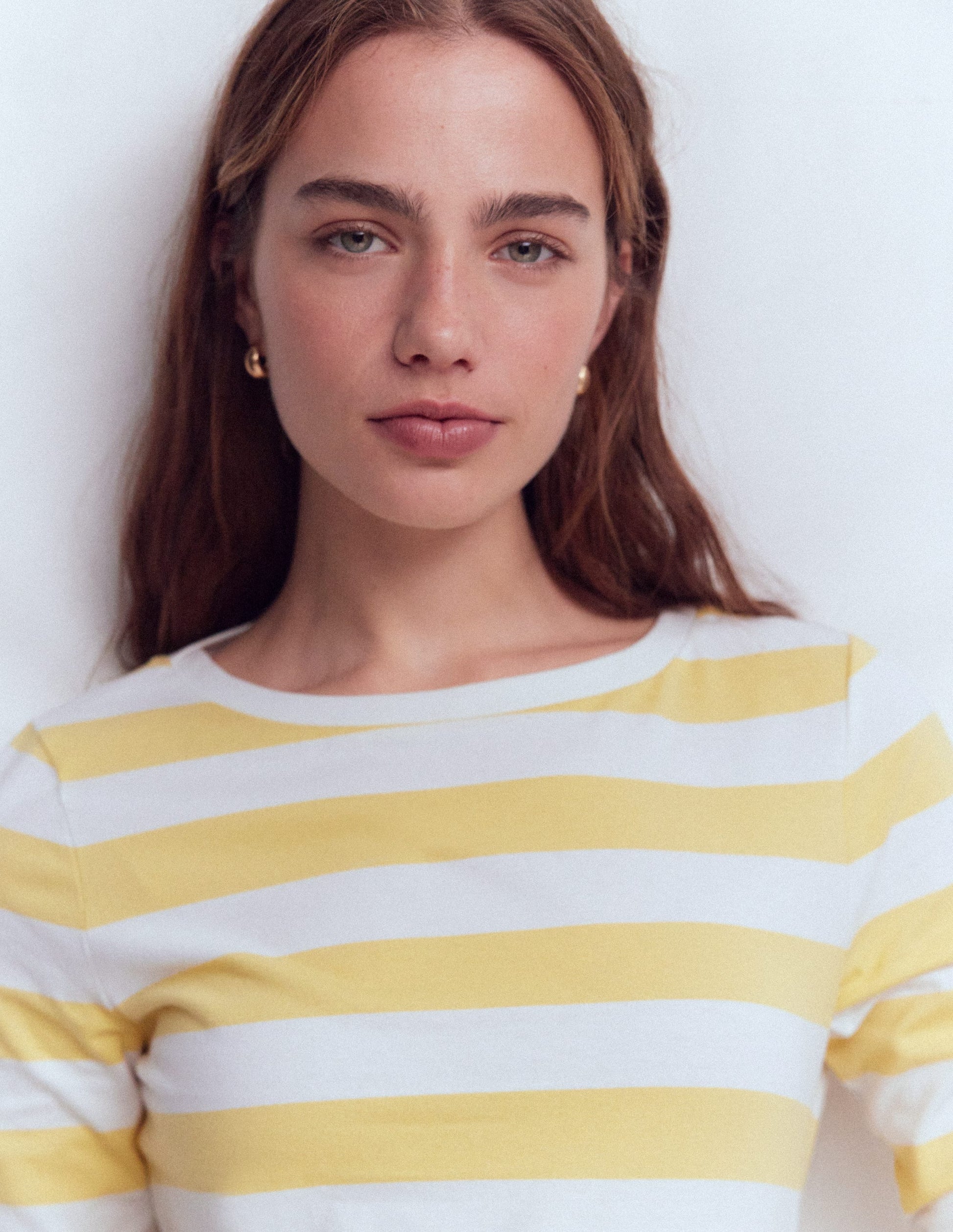 Olivia Long Sleeve Breton-Dusky Citron and Ivory Stripe-2