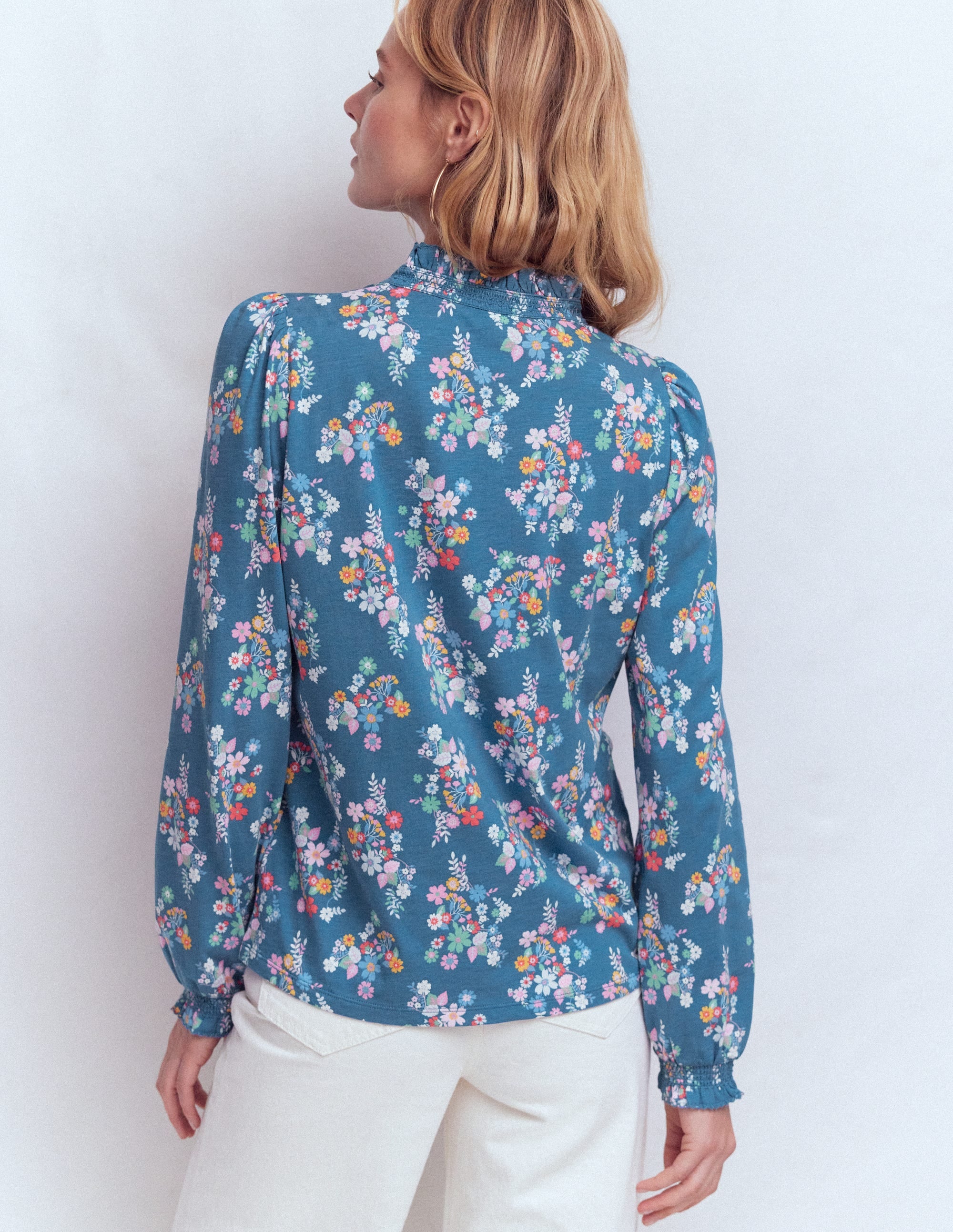 Effie Smocked Detail Shirt-Blossom Cluster - Image 3