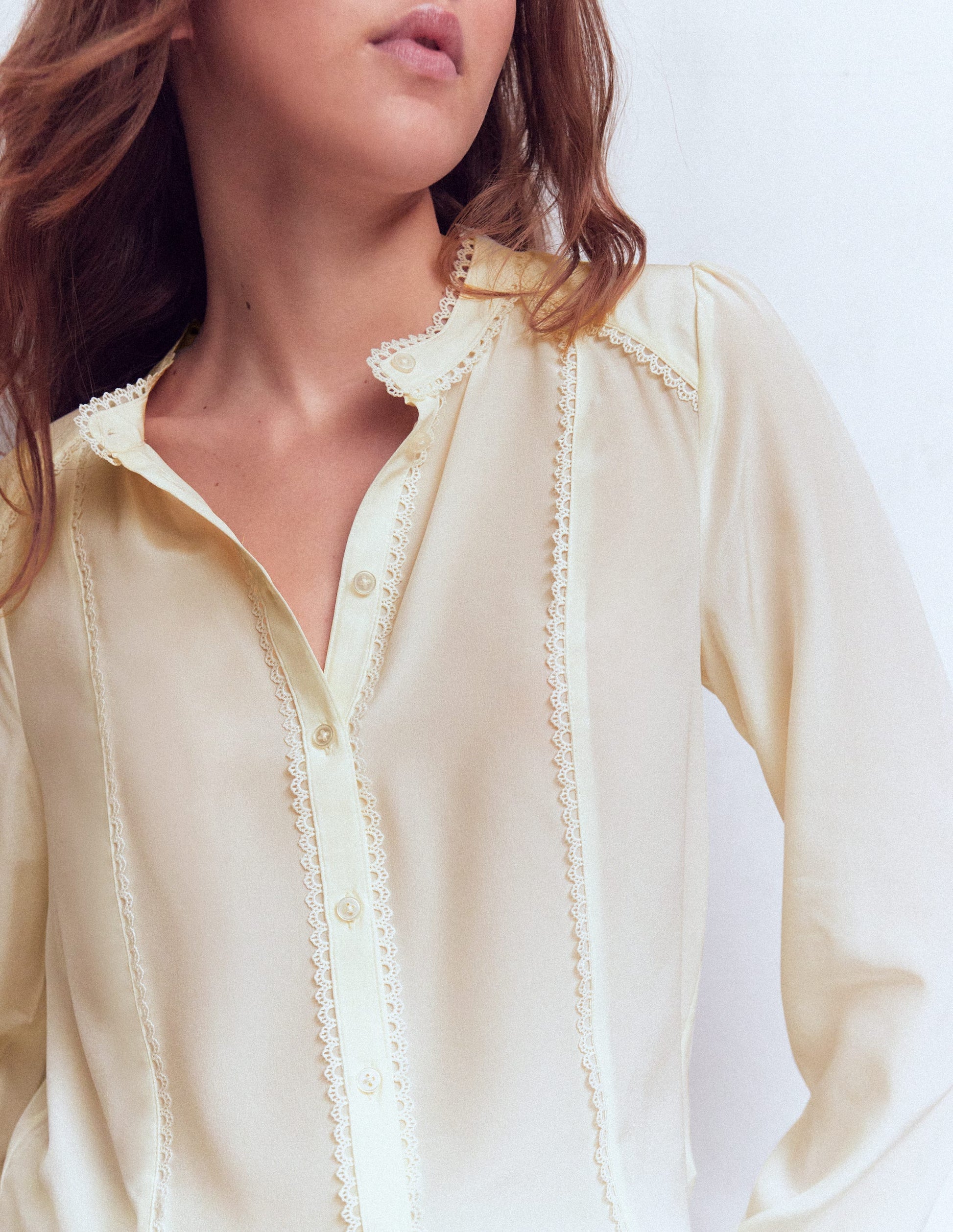 Rhea Trim Detail Silk Top-Ivory-2
