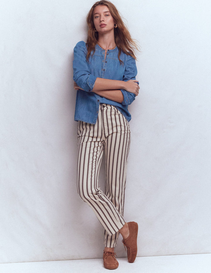 Mutton Denim Shirt-Mid Blue