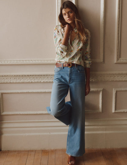 Rhea Trim  Insert Cotton Top-Multi, Blossom Trail-1