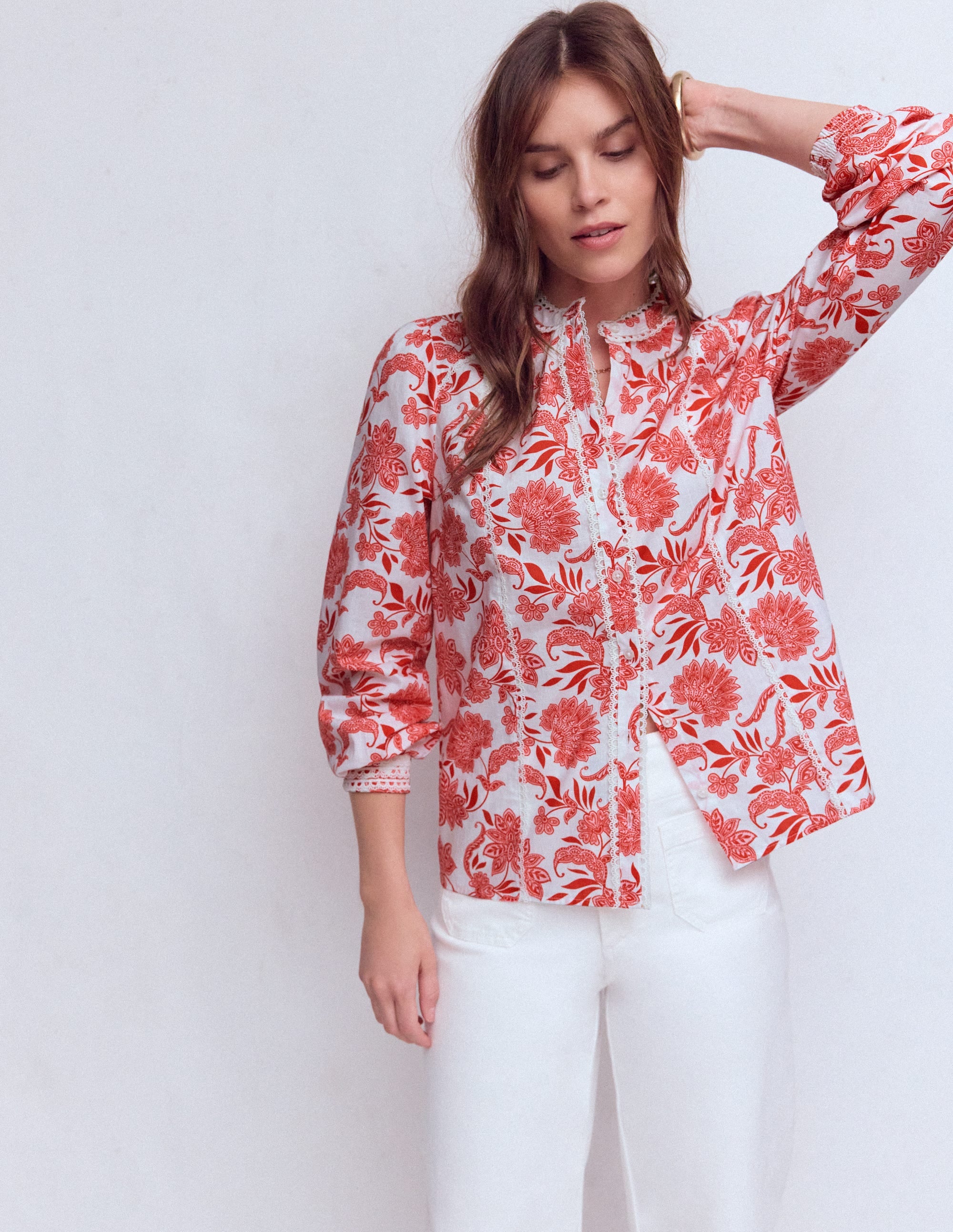 Rhea Trim  Insert Cotton Top-Pink, Elegant Blossom - Image 4