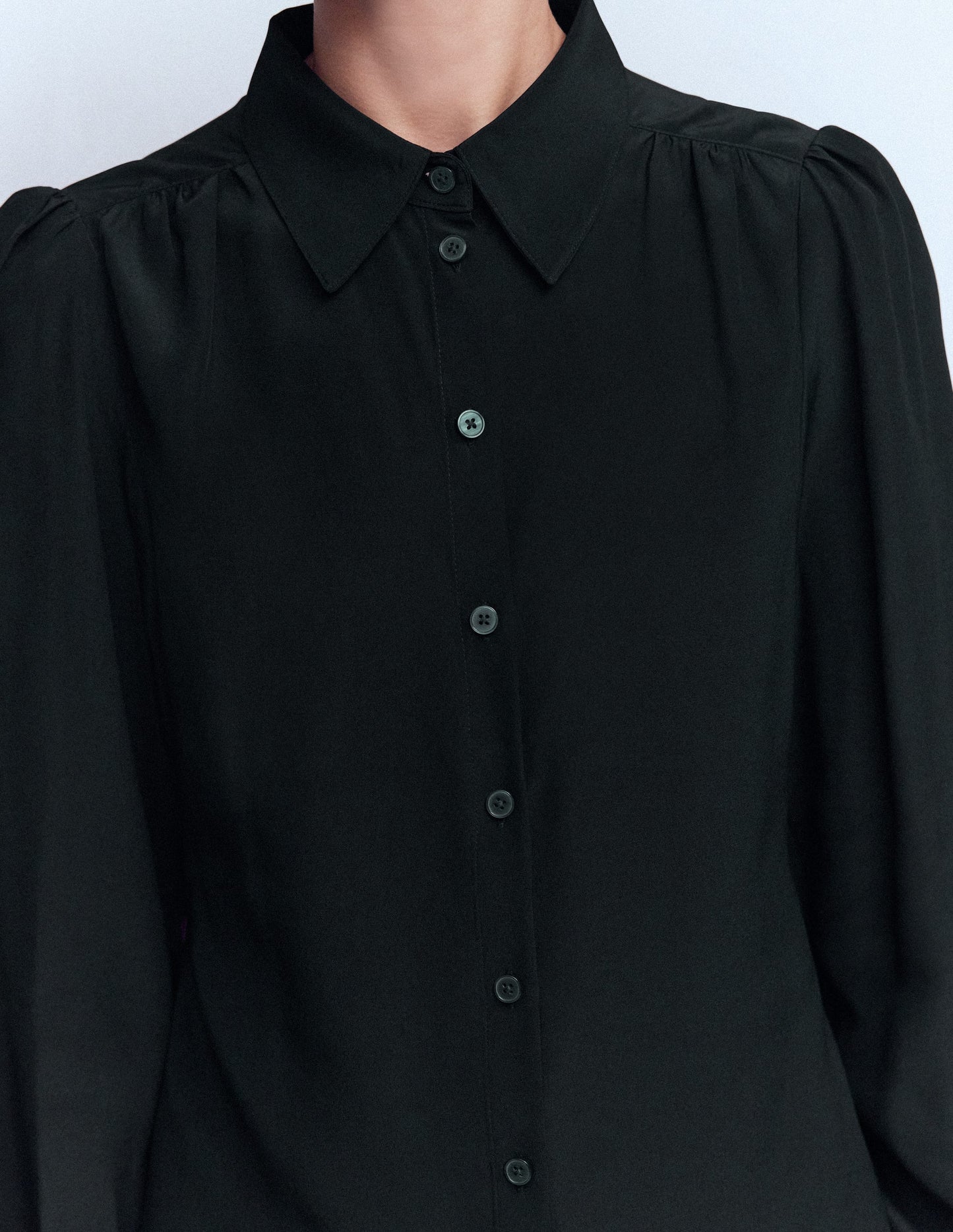 Sara Silk Shirt-Black