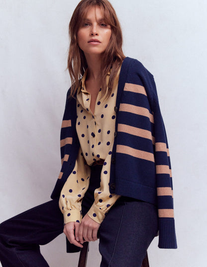 Sara Silk Shirt-Safari, Painted Dot-5