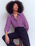 Sara Silk Shirt-Damson