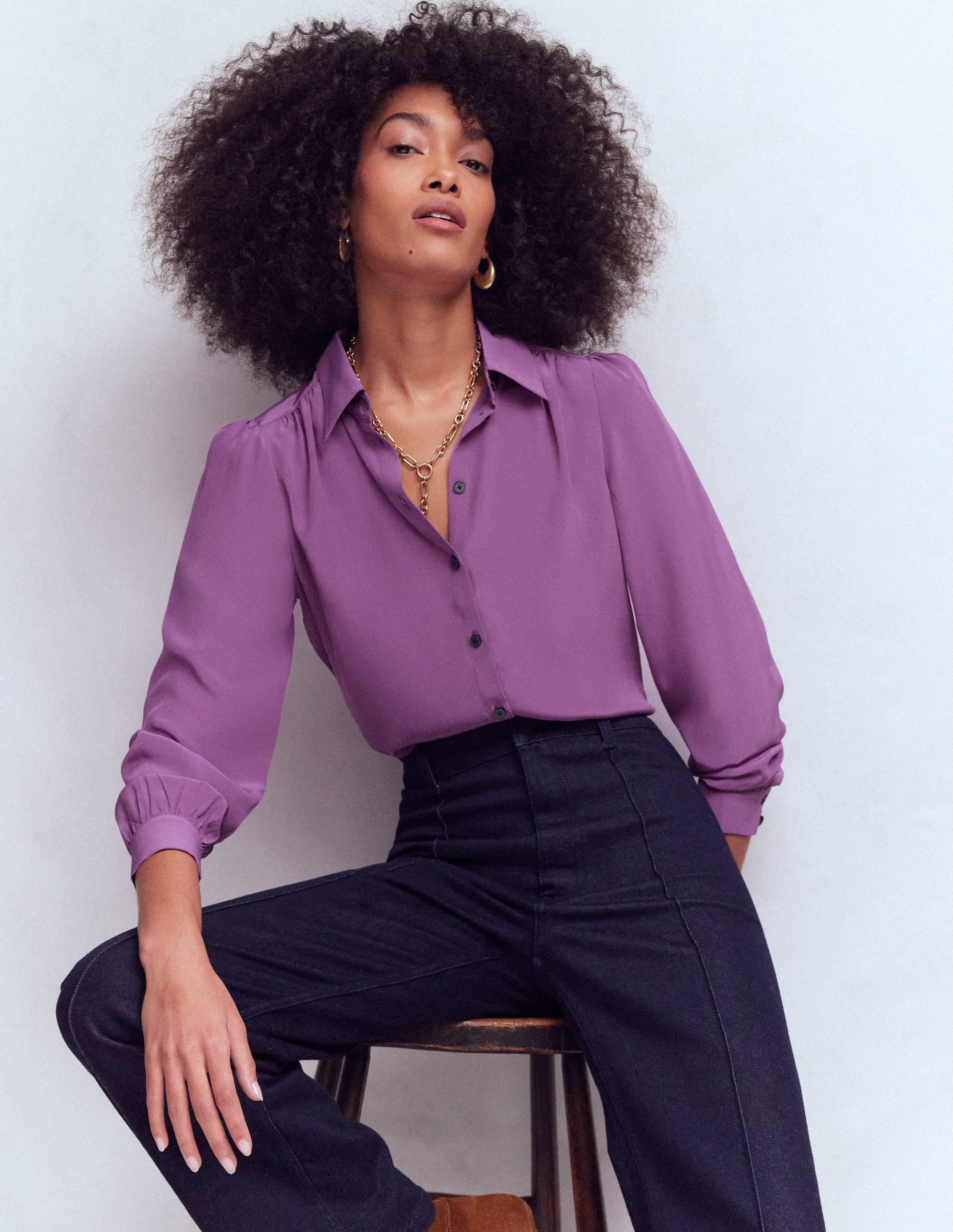 Sara Silk Shirt-Damson - Image 1