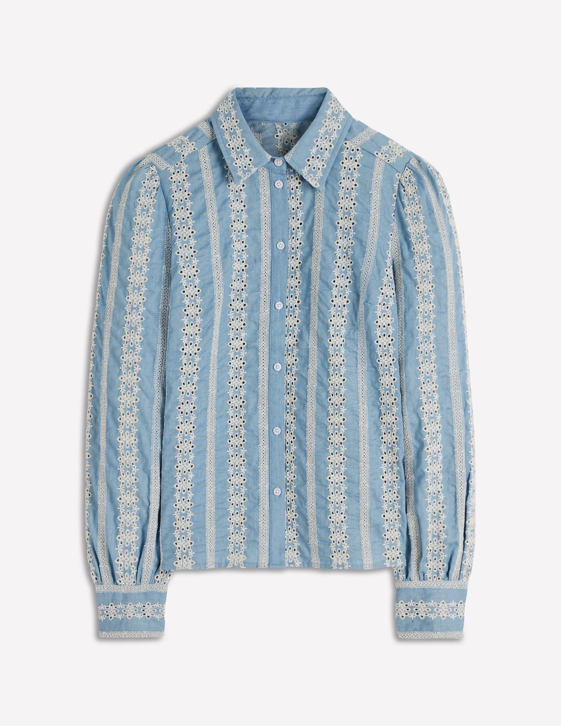 Cara Denim Shirt-Blue Broderie-6