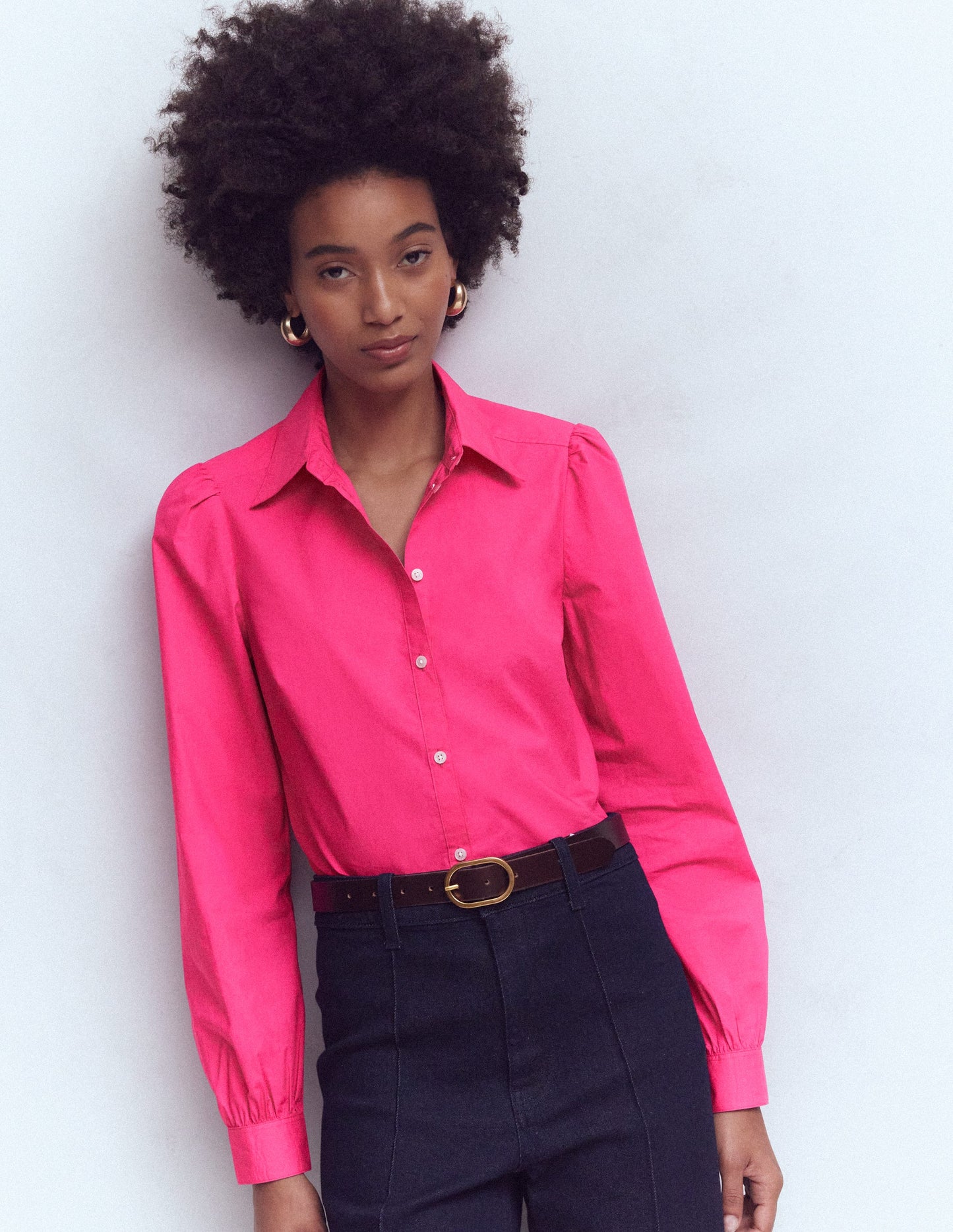 Cara Cotton Shirt-Pop Pansy