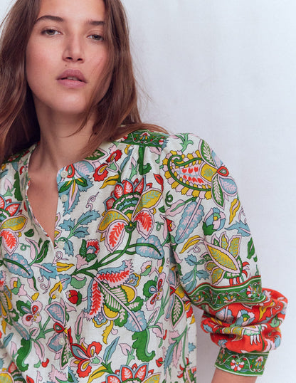 Alicia Linen Top-Multi, Botanical Trail-5