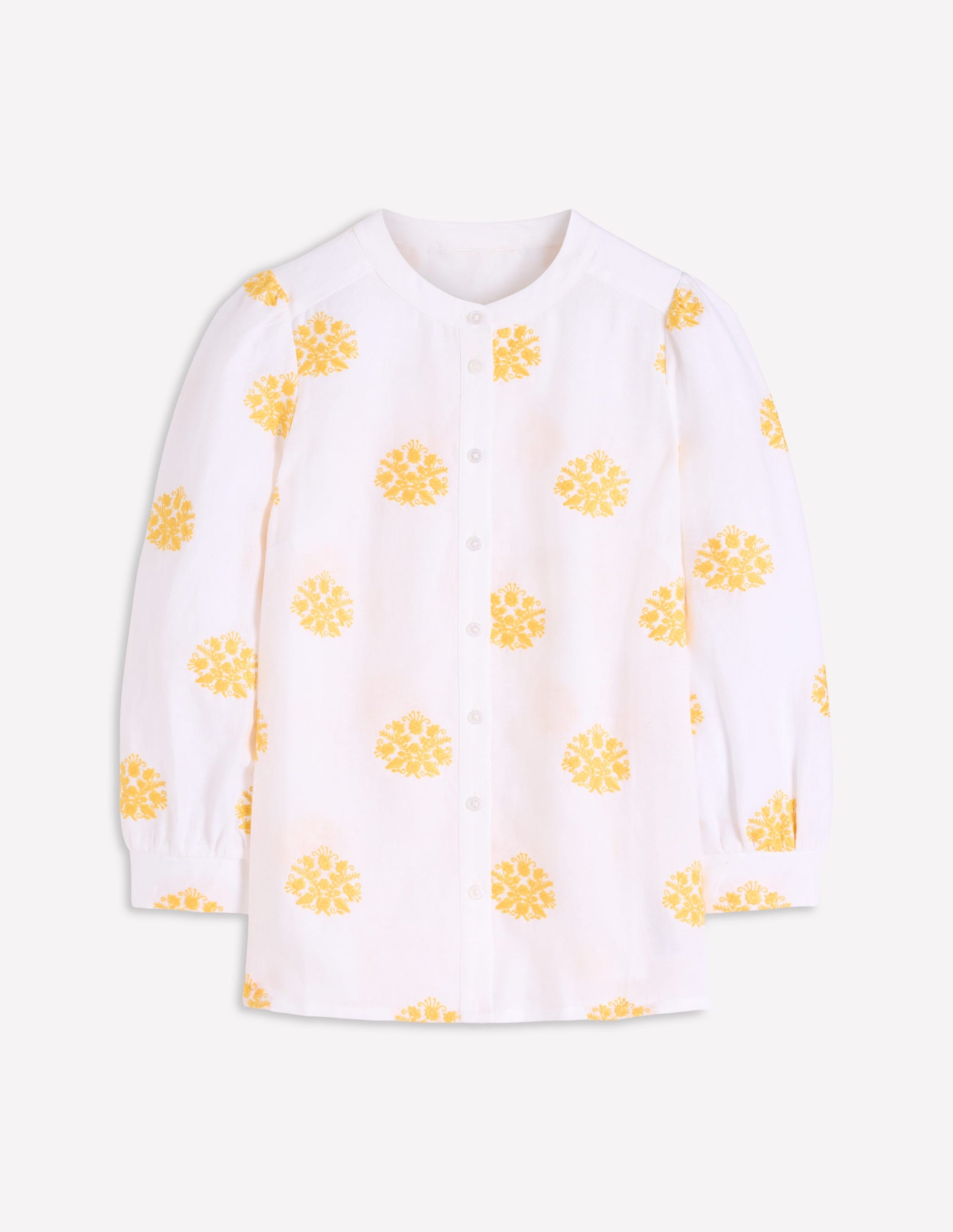 Alicia Linen Top-White, Floral embroidery-6