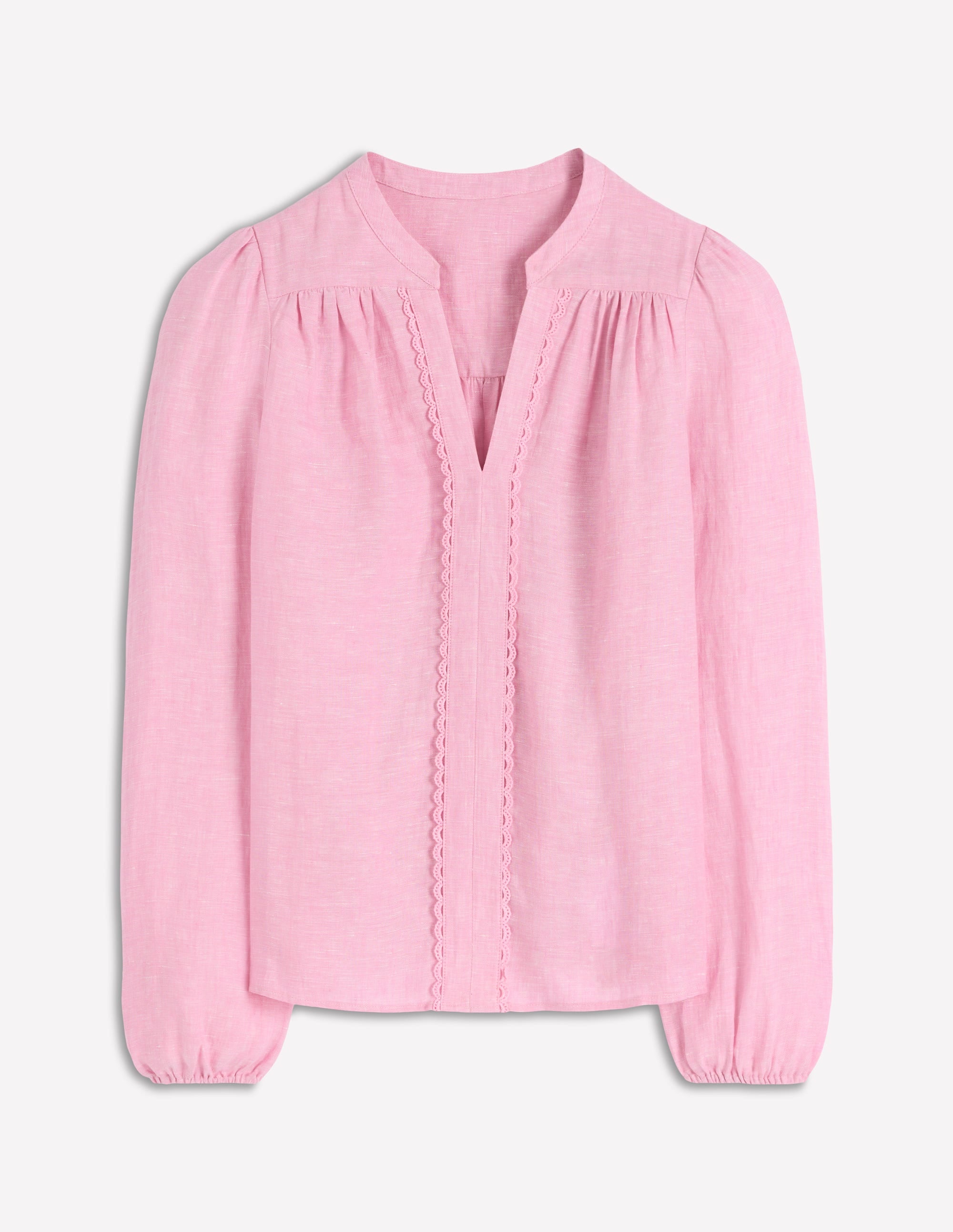 Linen Trim Insert Top-Meadowsweet Pink Chambray - Image 6