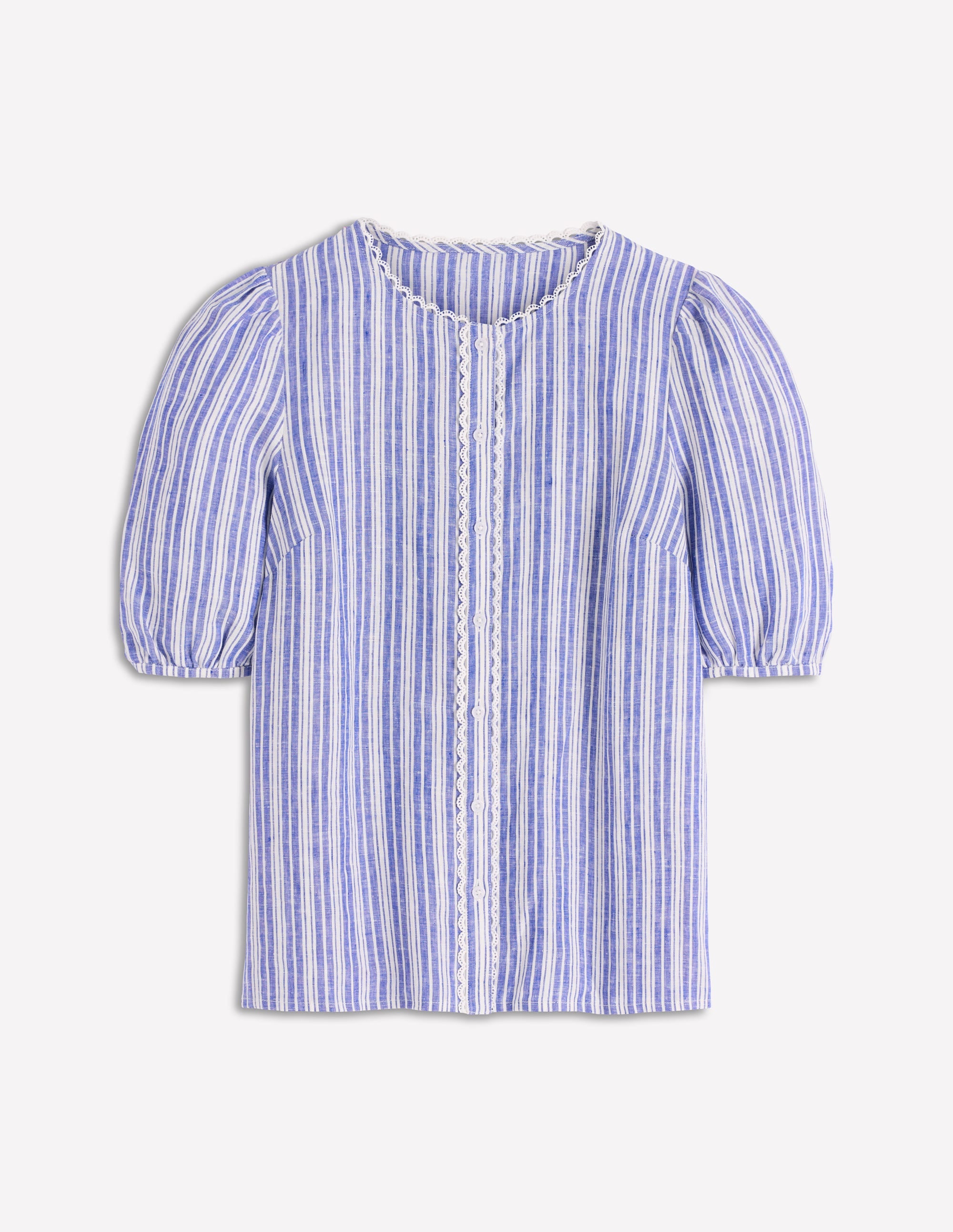 Leah Jersey Top-Bright Blue Varigated Stripe - Image 7