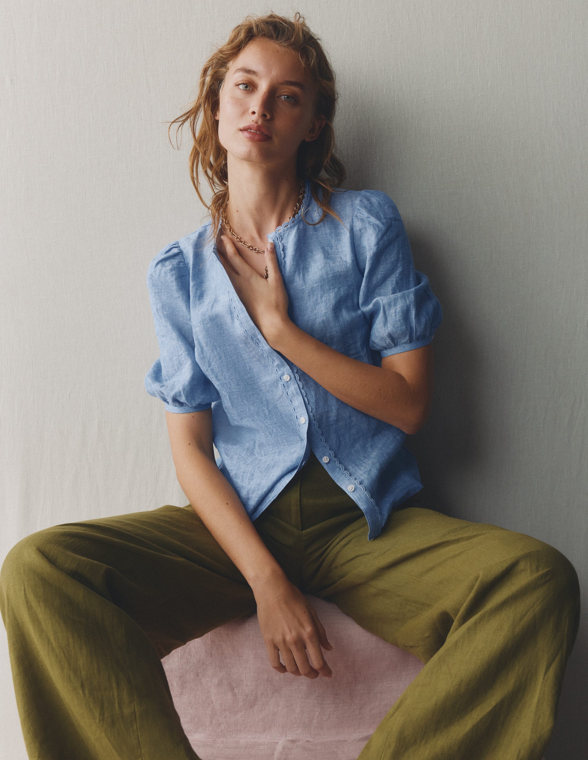 Leah Jersey Top-Chambray - Image 5